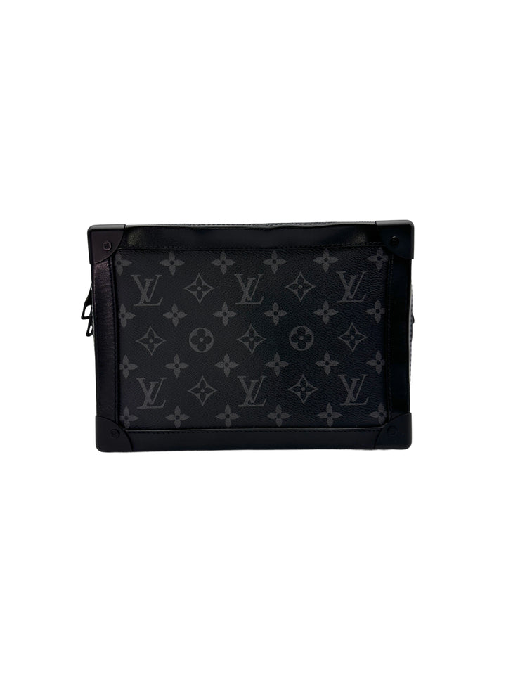 Louis Vuitton Soft Trunk Black Monogram Embossed Shoulder Bag