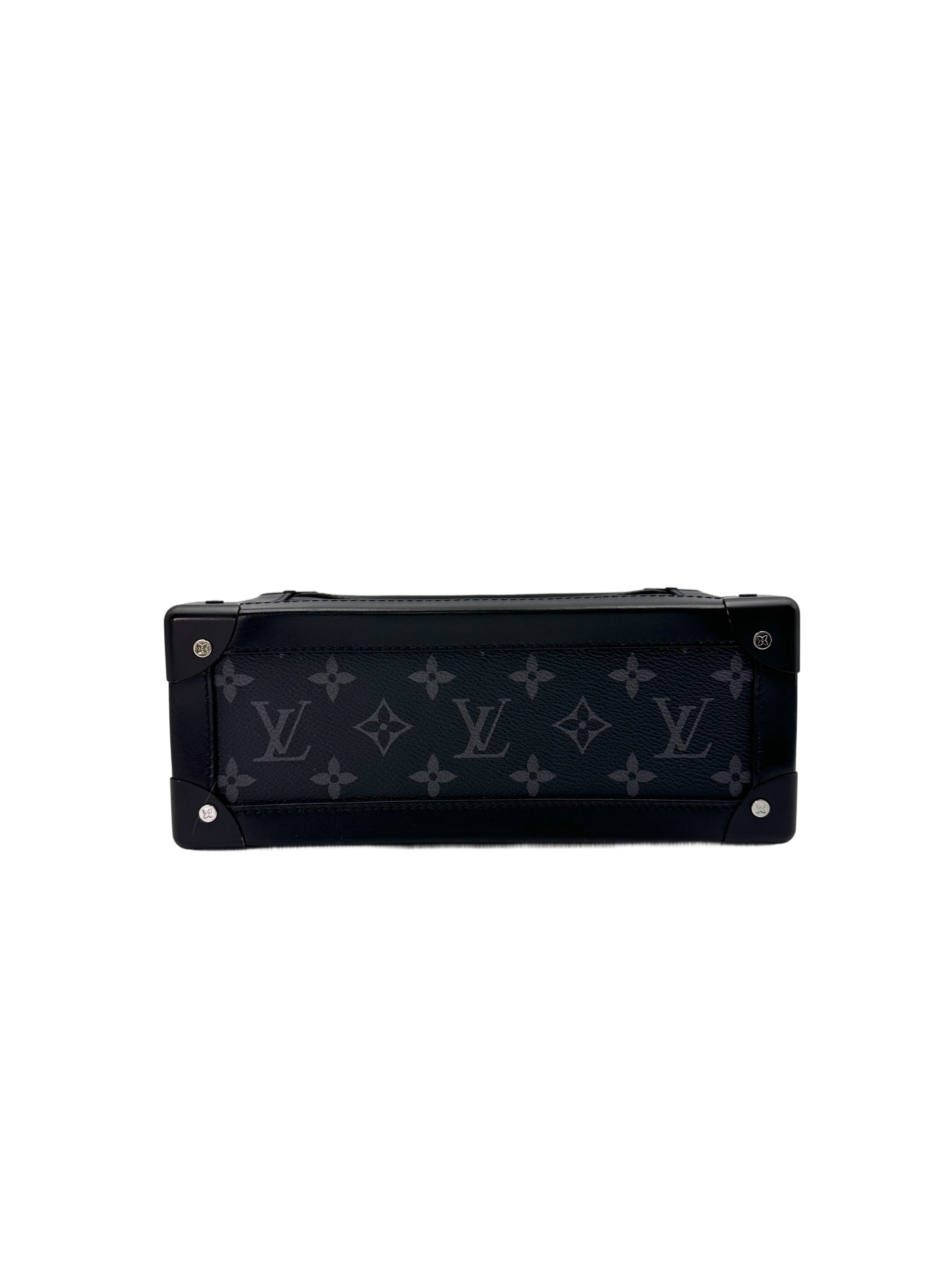 Louis Vuitton Soft Trunk Black Monogram Embossed Shoulder Bag
