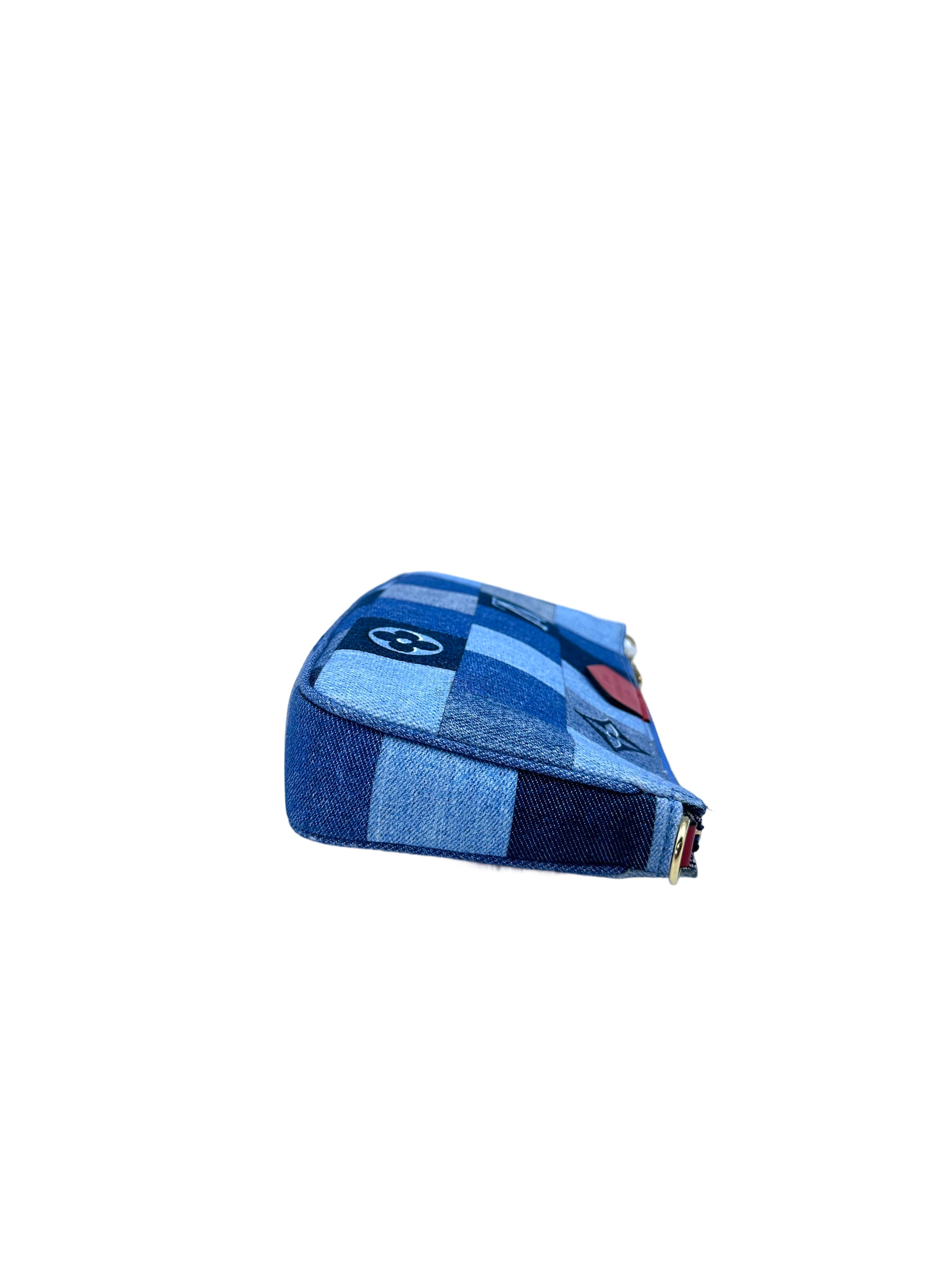 Louis Vuitton Blue Monogram Denim Patchwork Multi Pochette Accessories