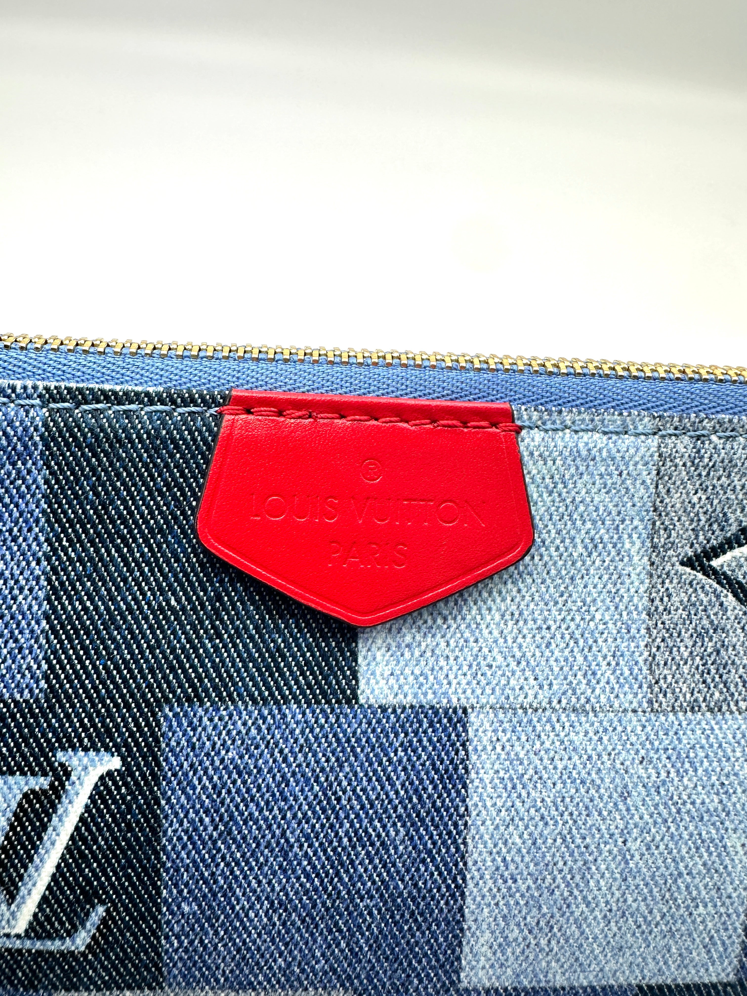 Louis Vuitton Blue Monogram Denim Patchwork Multi Pochette Accessories