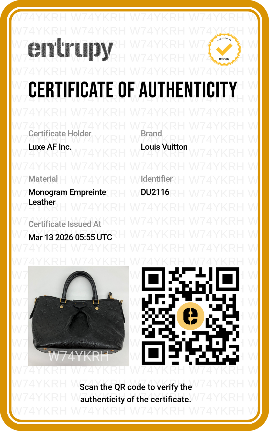 Louis Vuitton Mazarine Black Monogram Empreinte Leather Handle Bag
