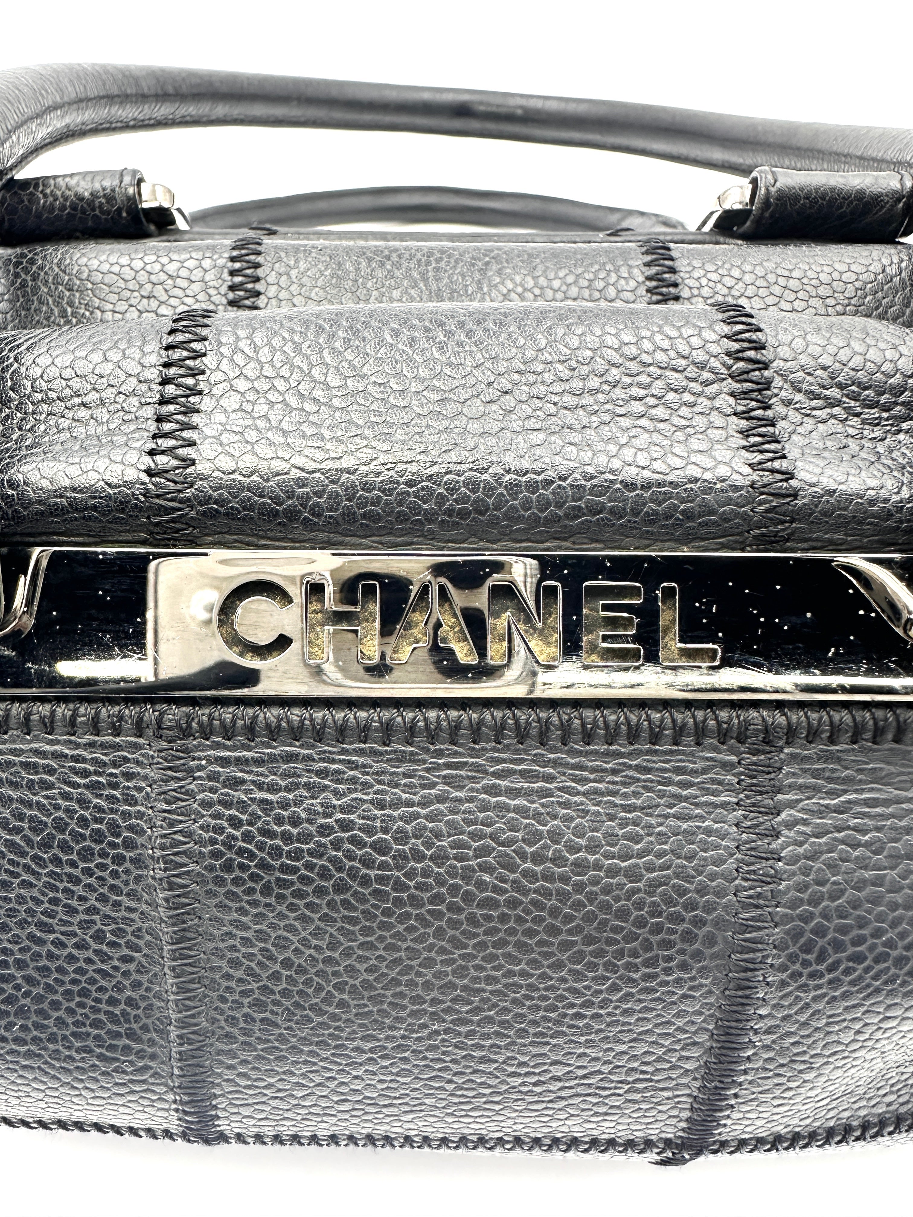 Chanel LAX Square Black Quilted Calfskin Bowler Bag
