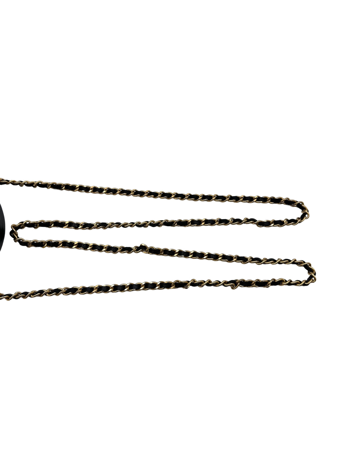 Chanel Filigree Black Quilted Lambskin Chain Round Bag