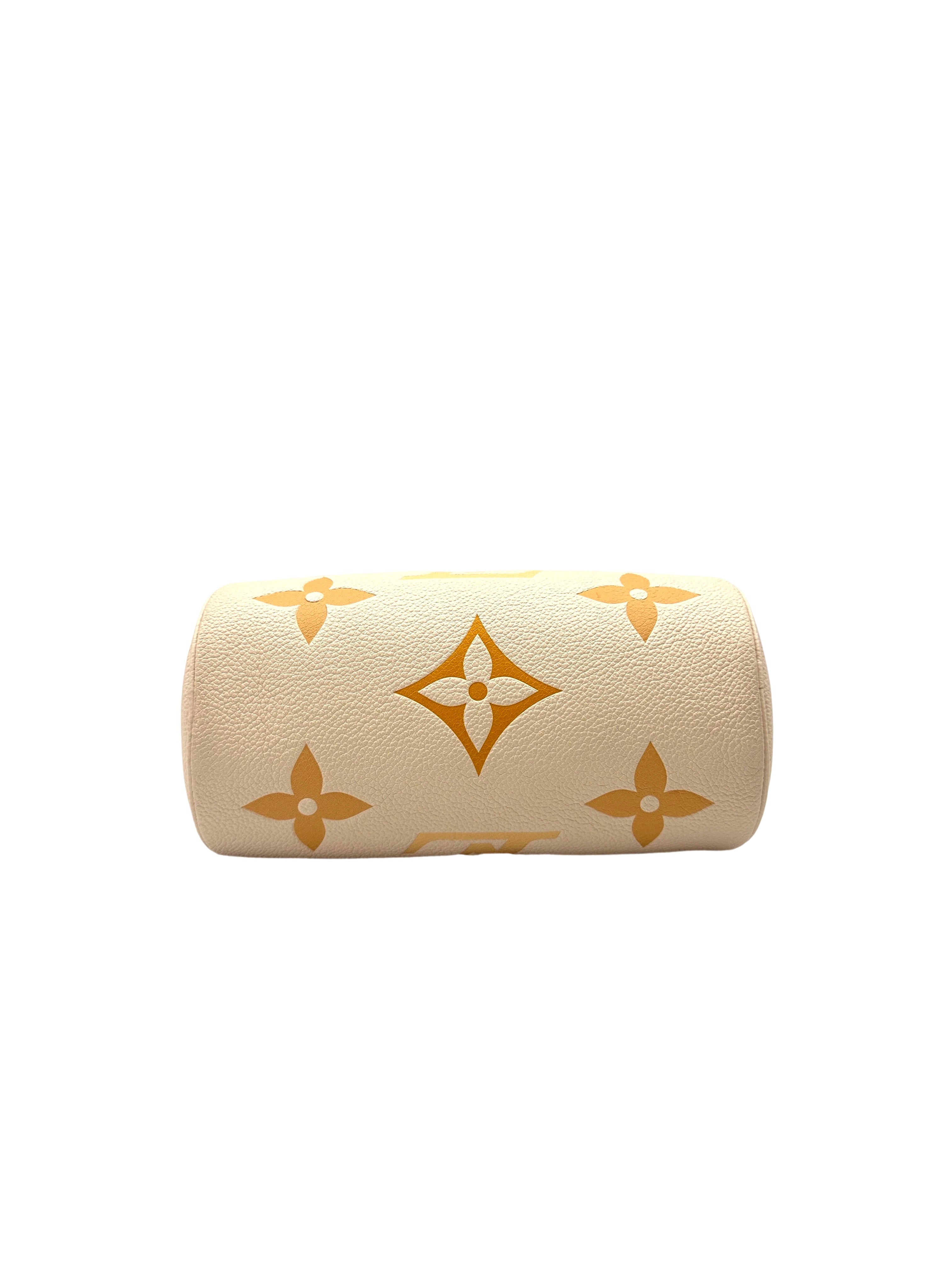 Louis Vuitton Papillon BB Beige Monogram Empreinte Leather Handle Bag With Pouch
