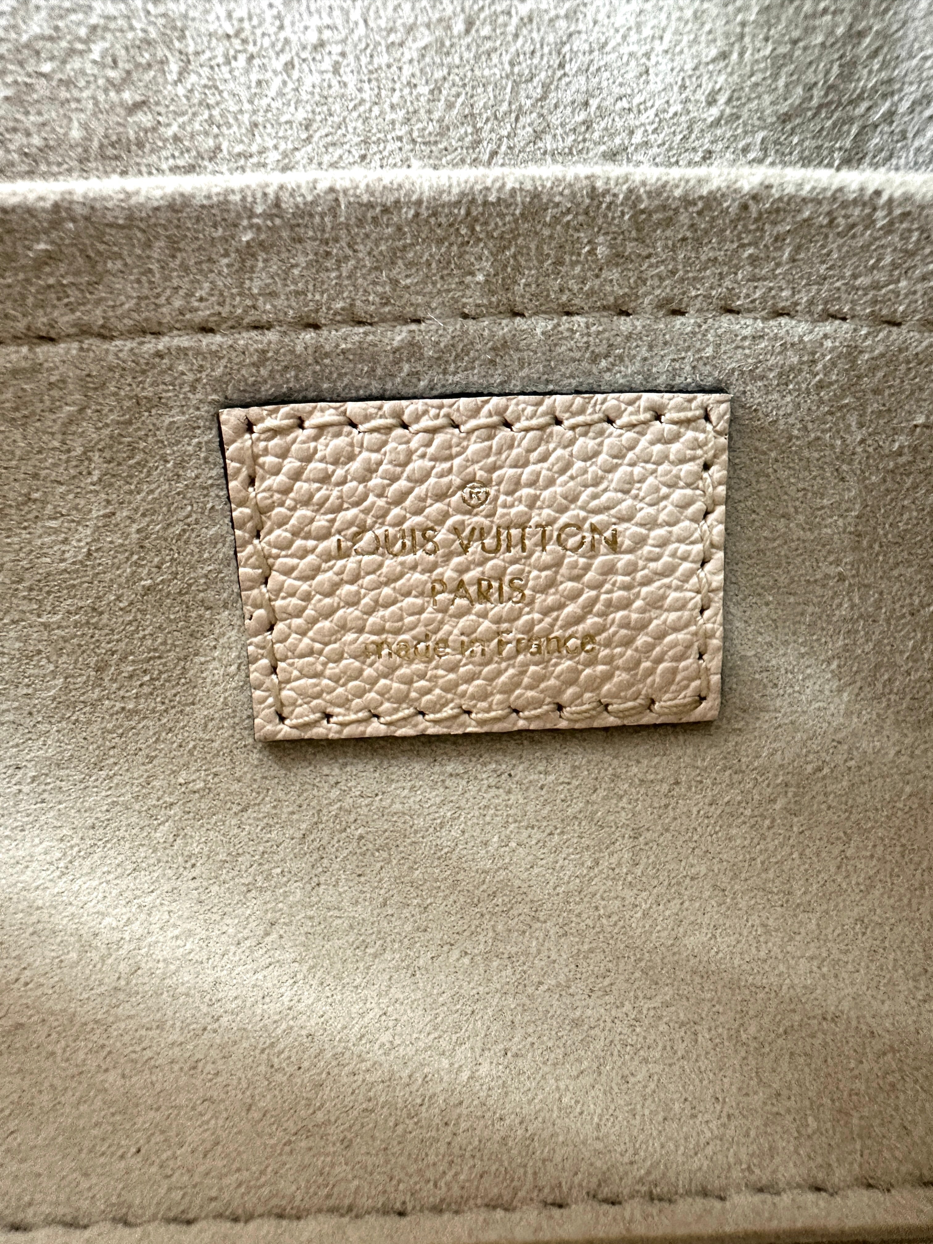 Louis Vuitton Papillon BB Beige Monogram Empreinte Leather Handle Bag With Pouch