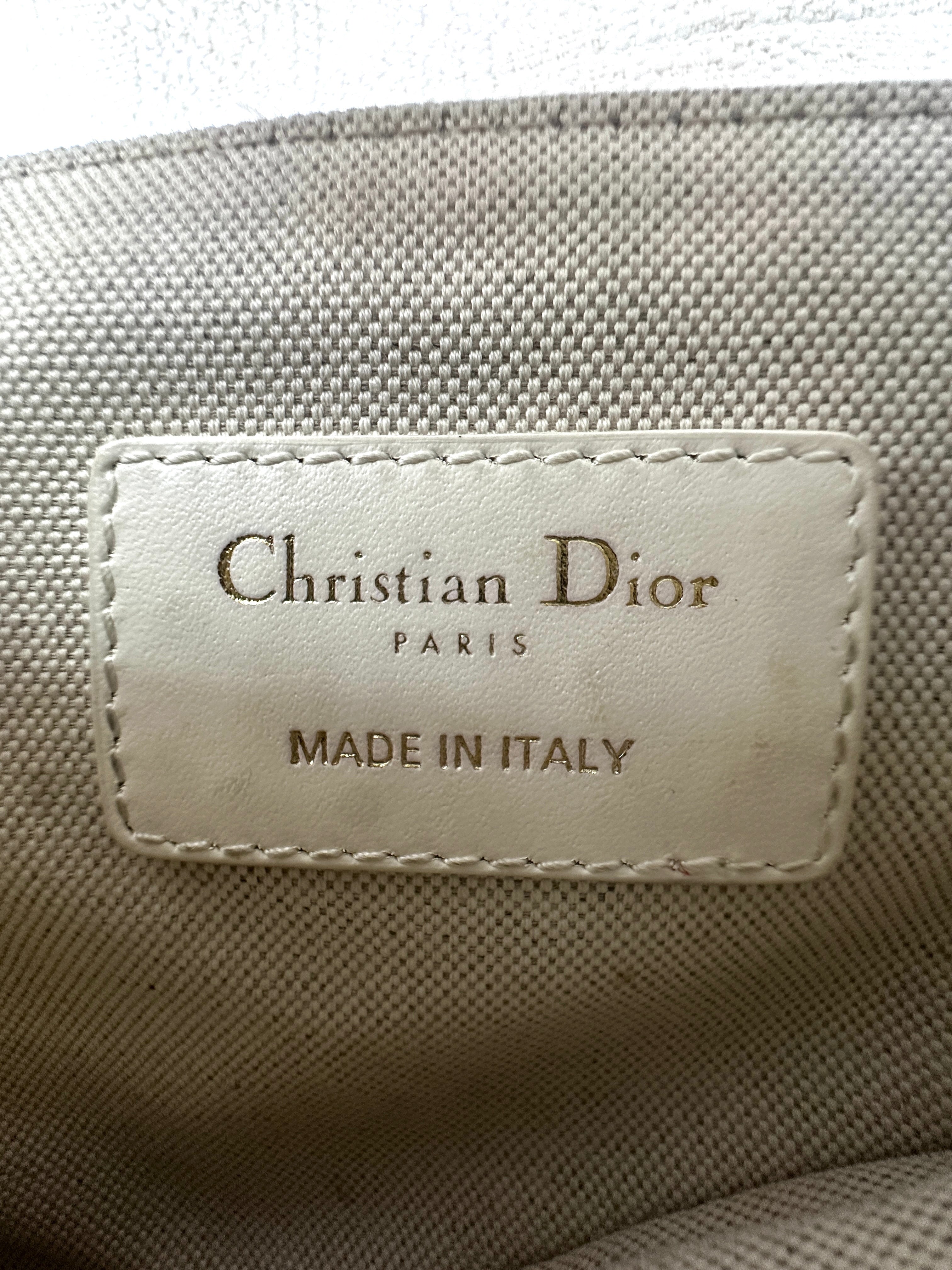 Christian Dior Oblique White Canvas Small Size Saddle Bag