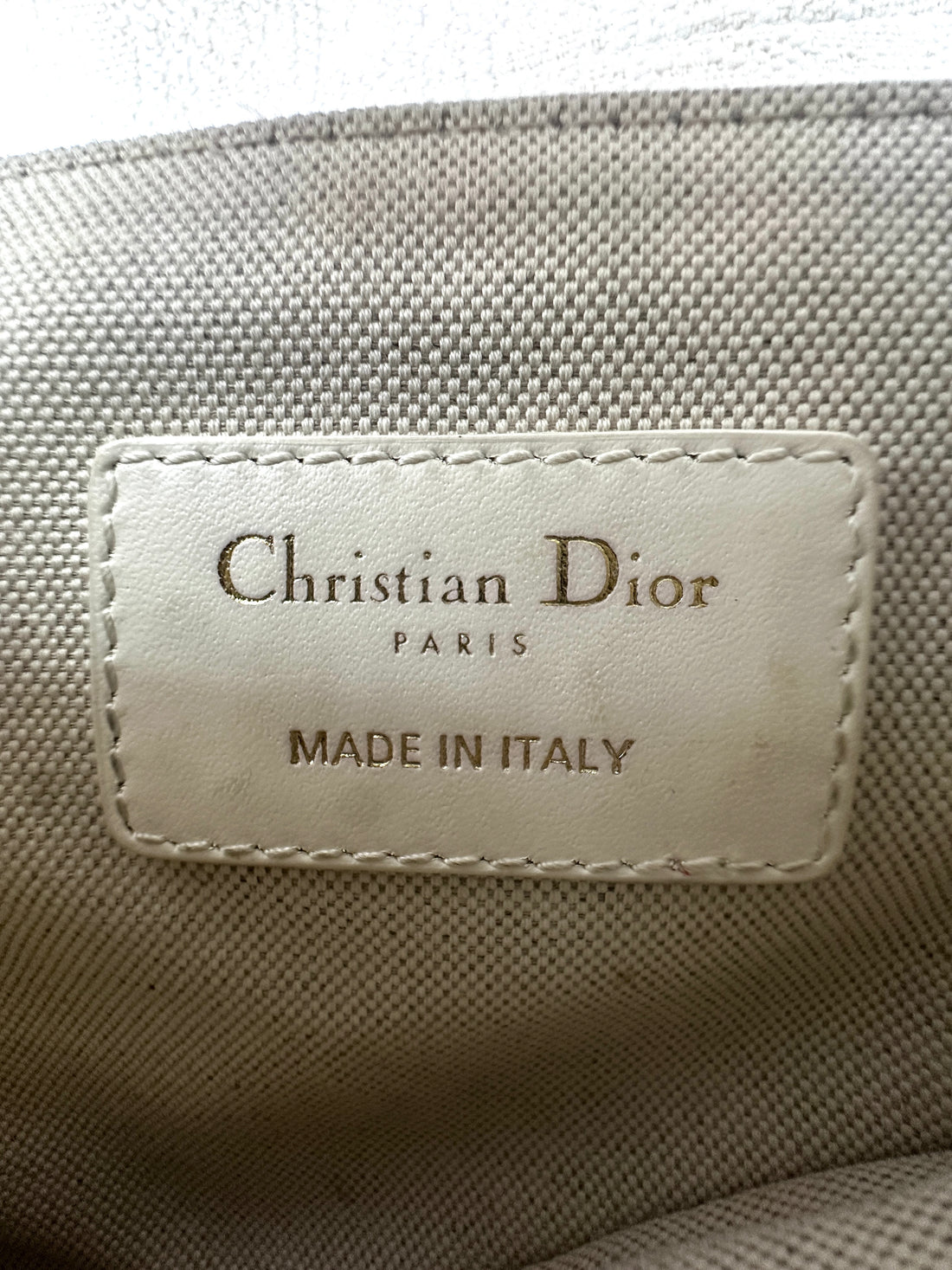 Christian Dior Oblique White Canvas Small Size Saddle Bag