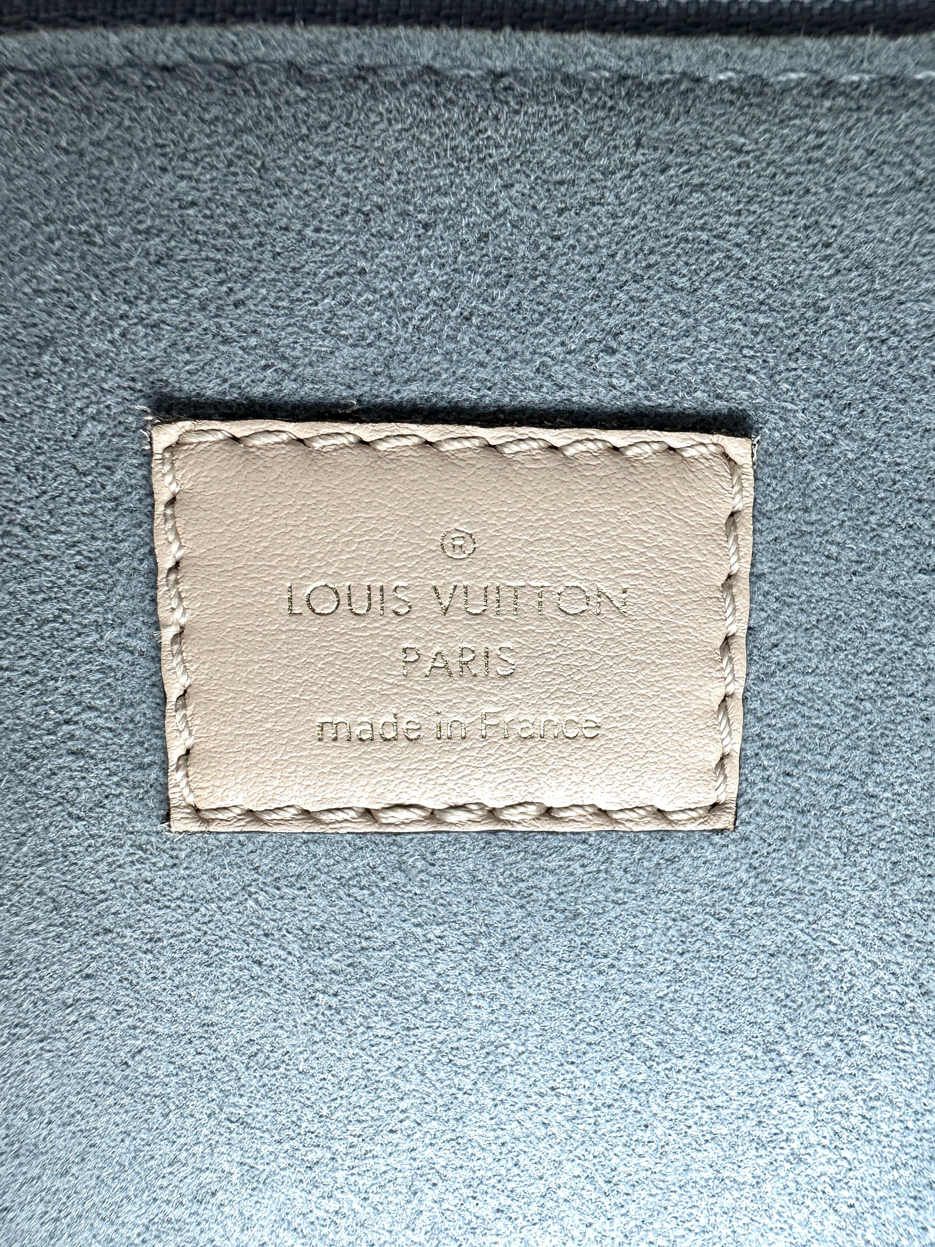Louis Vuitton On My Side MM Beige Leather & Monogram Canvas Handle Bag