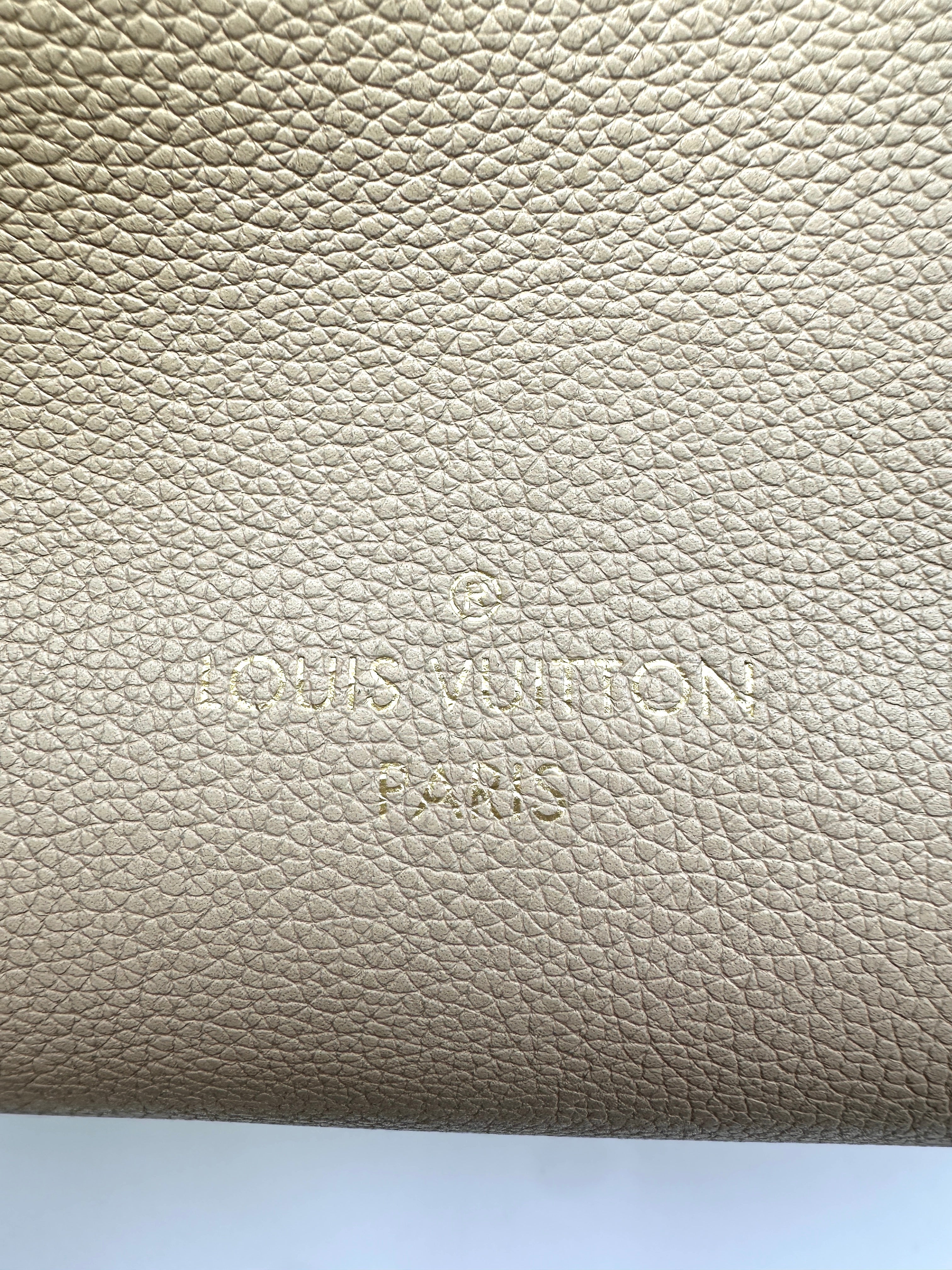 Louis Vuitton On My Side MM Beige Leather & Monogram Canvas Handle Bag