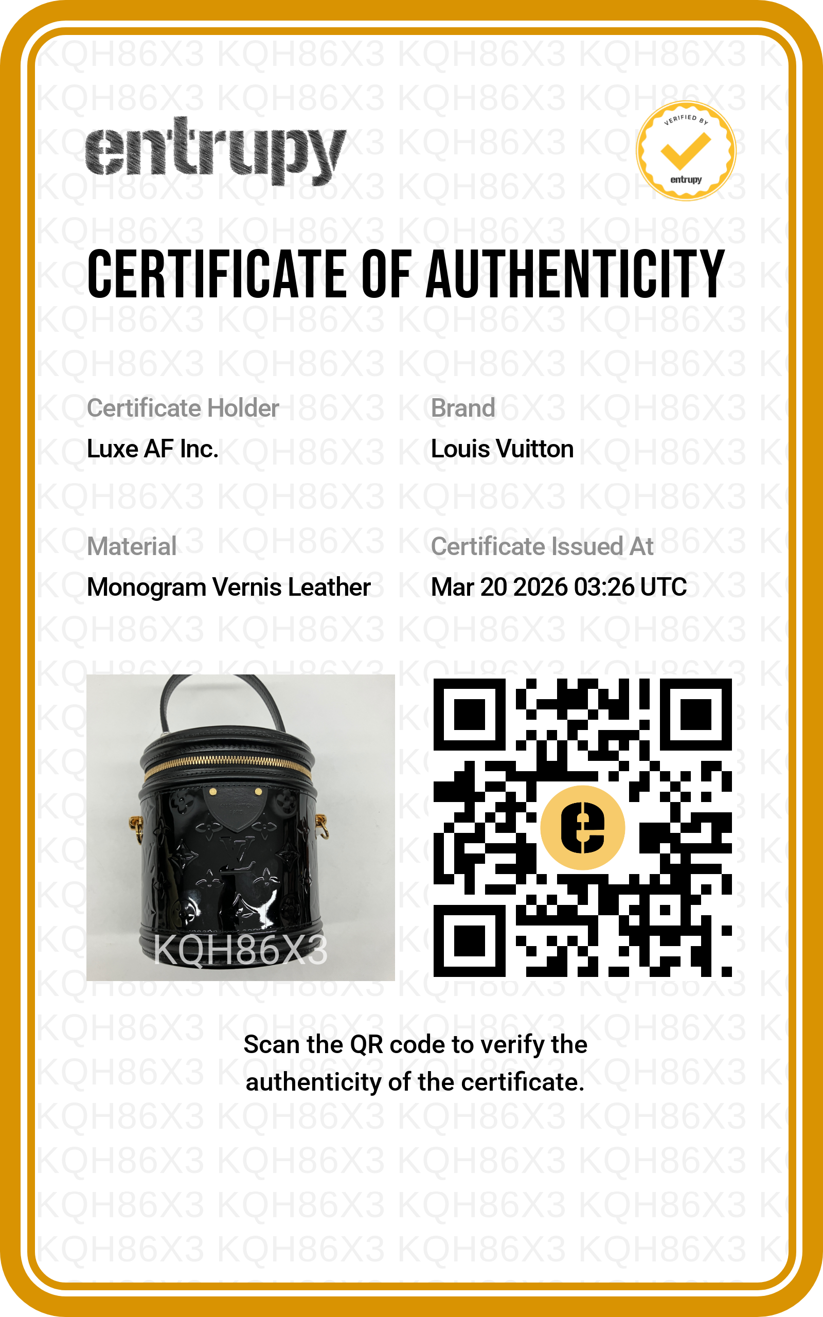 Louis Vuitton Black Magnetique Monogram Vernis Cannes Bag