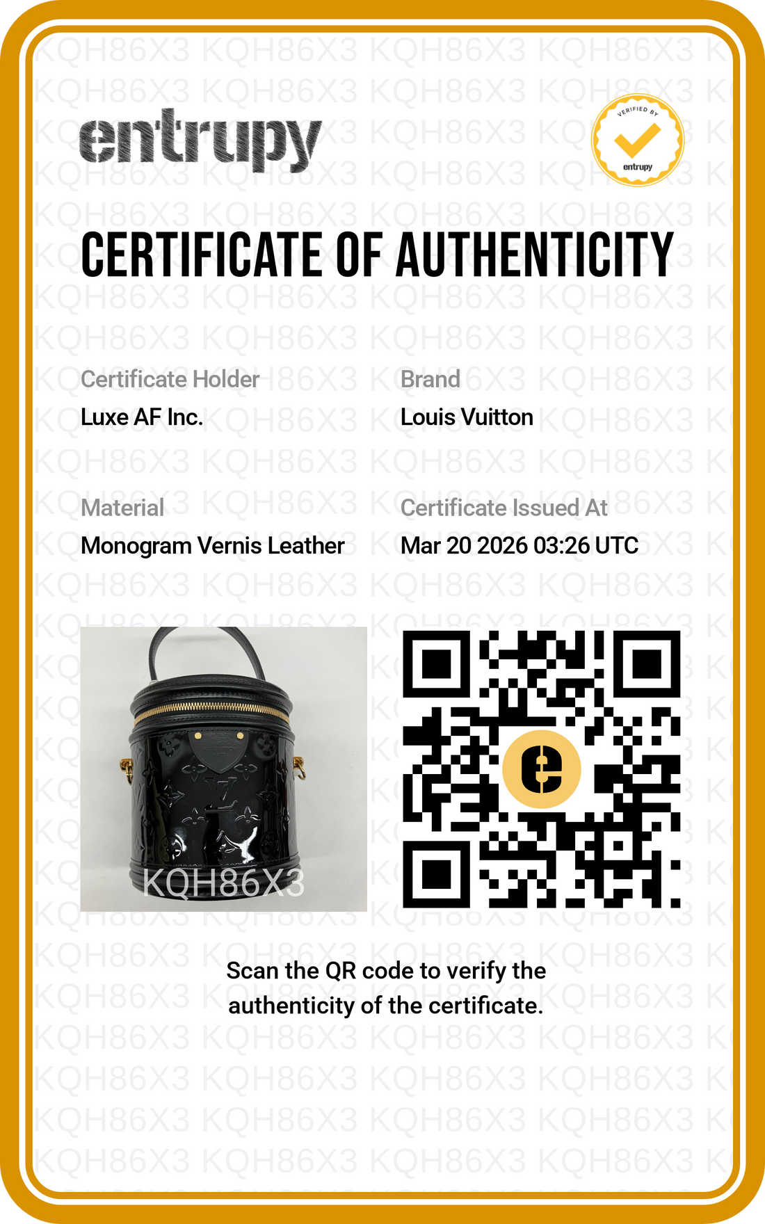Louis Vuitton Black Magnetique Monogram Vernis Cannes Bag