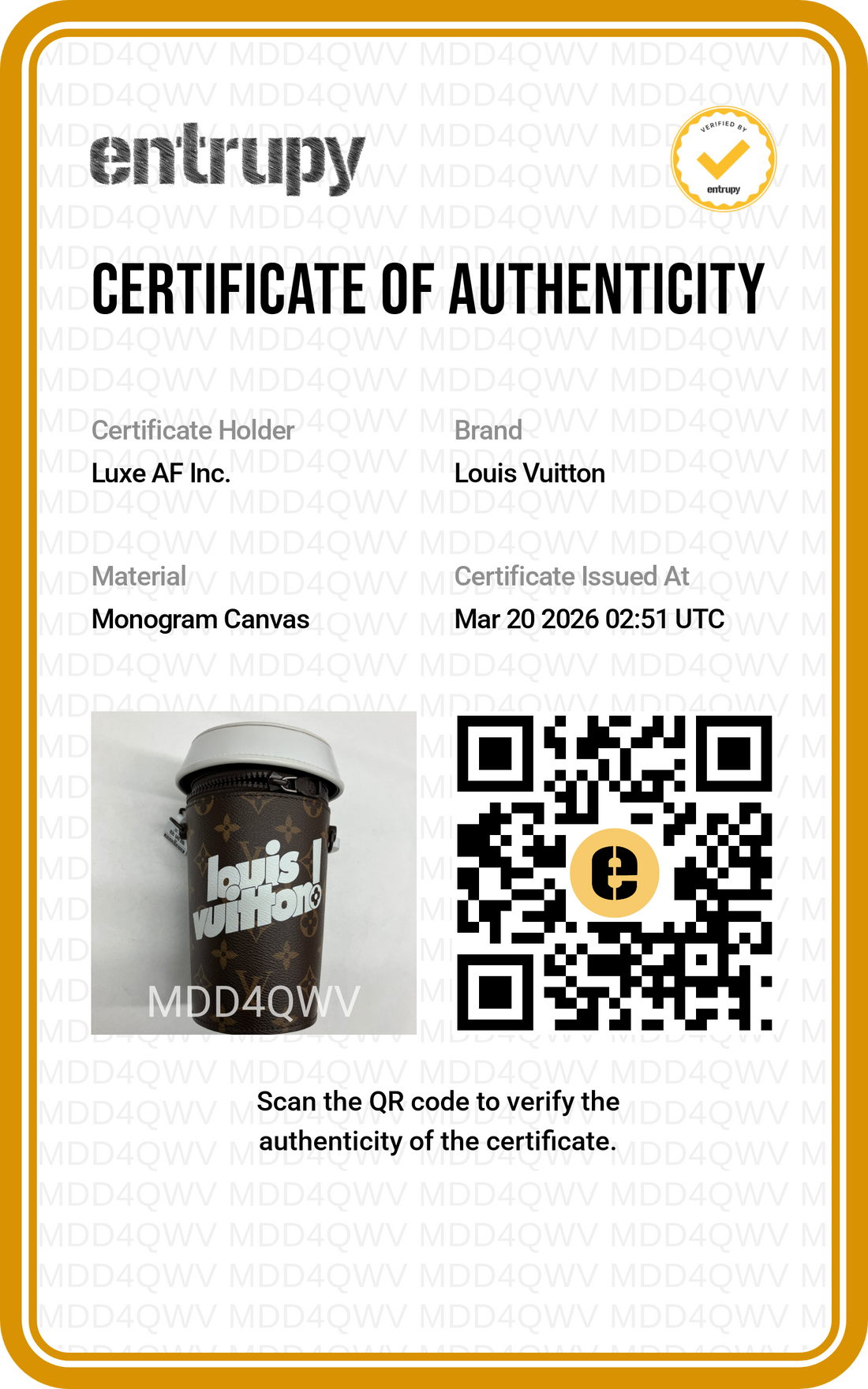 Louis Vuitton Everyday LV Monogram Coffee Cup Pouch Bag