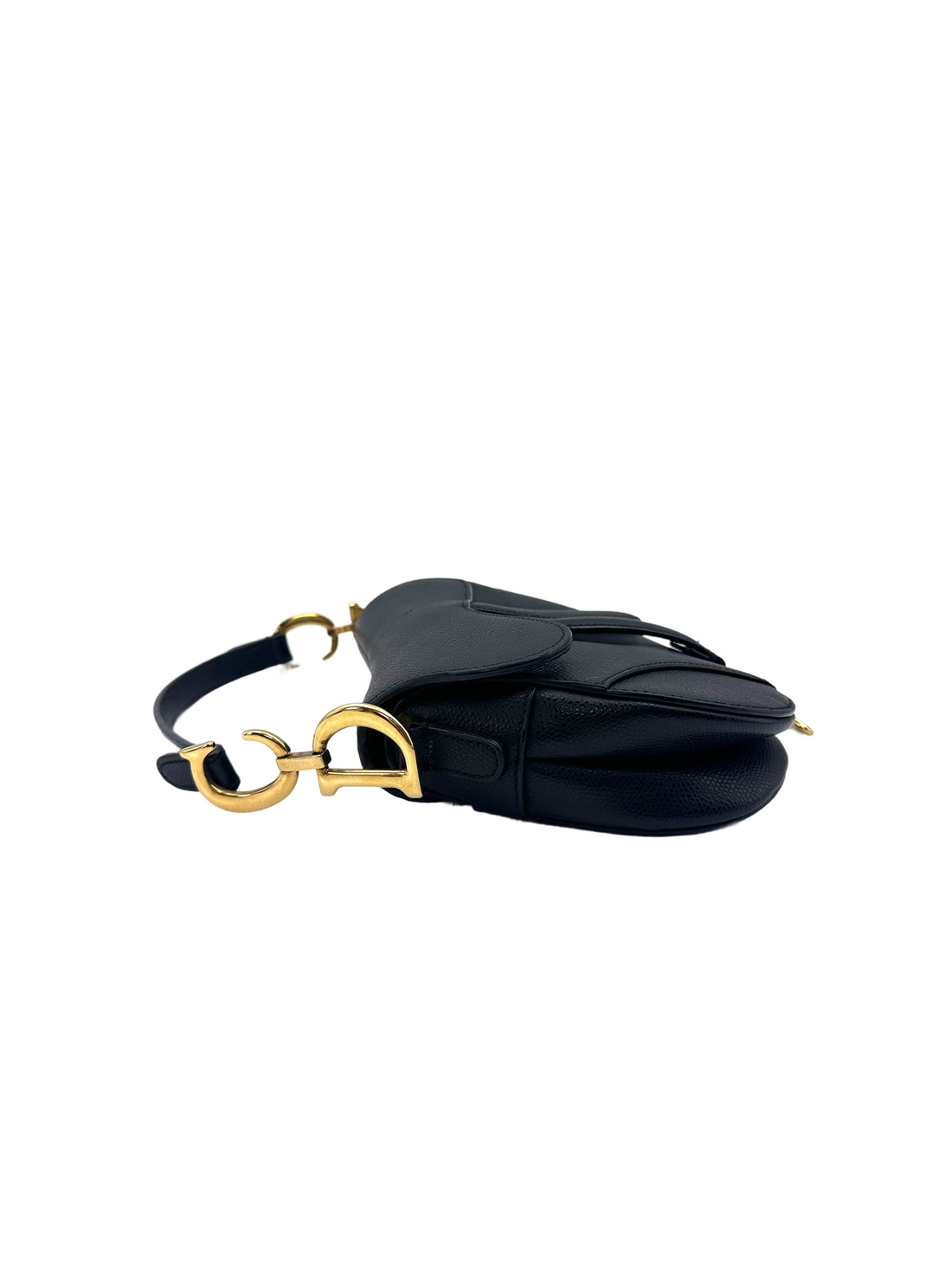 Christian Dior Black Leather Small Size Saddle Bag