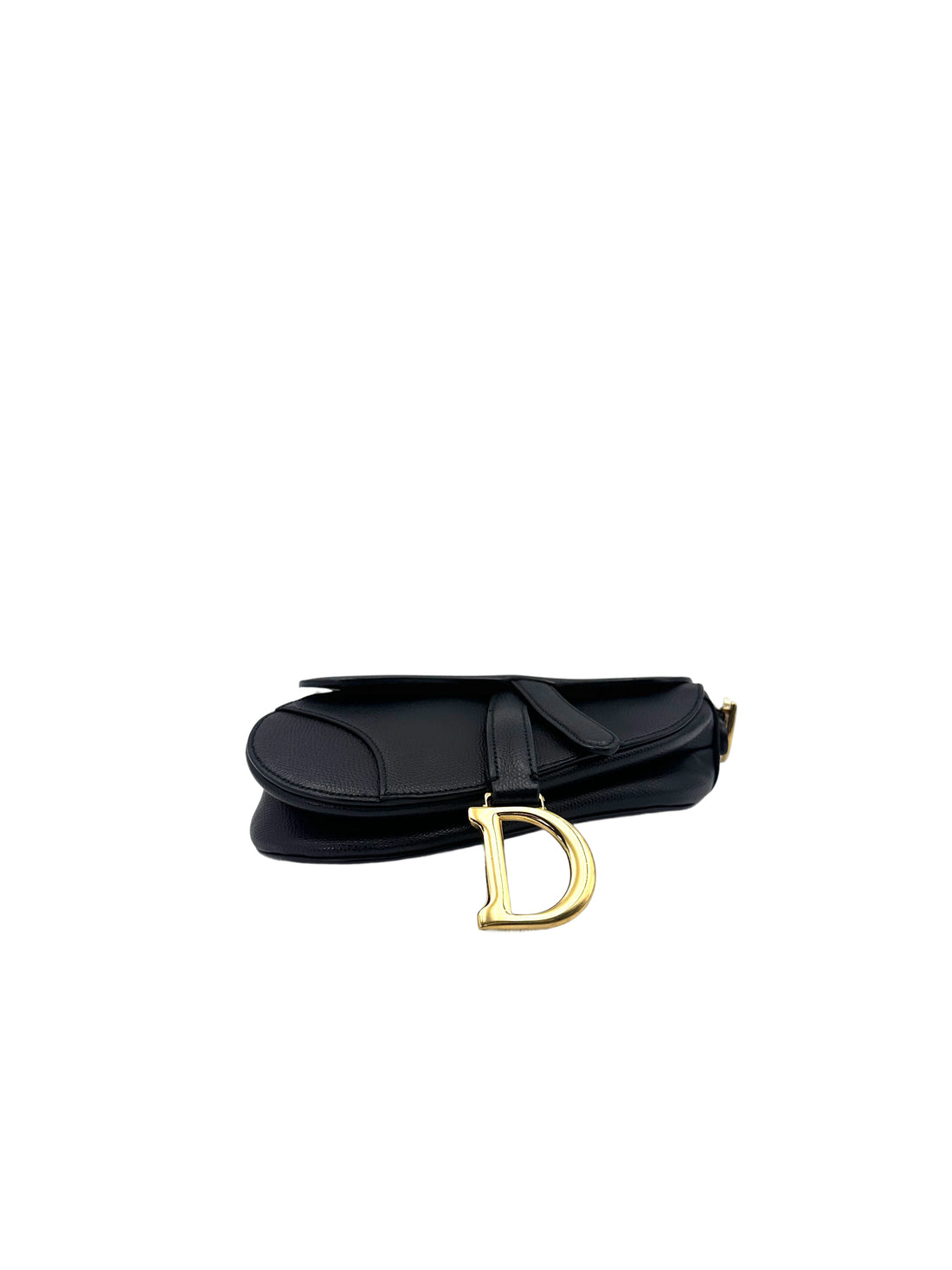 Christian Dior Black Leather Small Size Saddle Bag