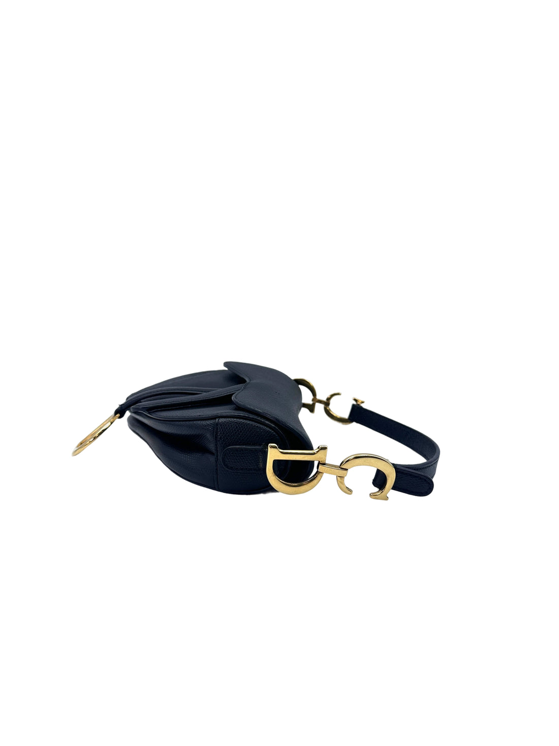 Christian Dior Black Leather Small Size Saddle Bag