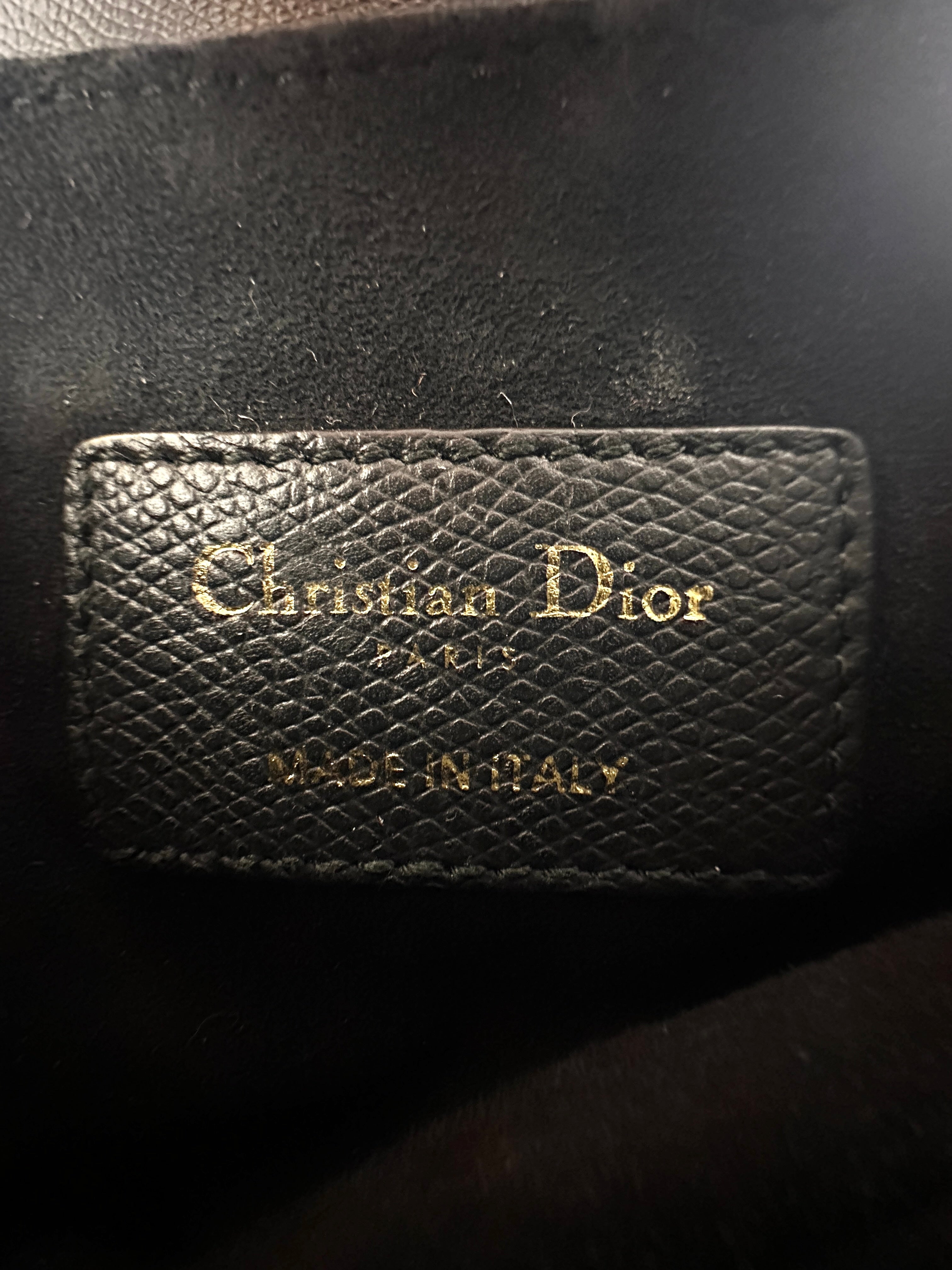 Christian Dior Black Leather Small Size Saddle Bag
