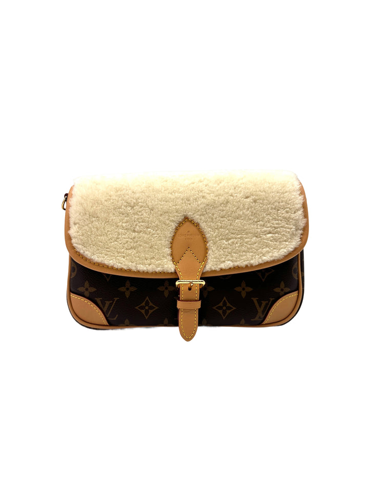 Louis Vuitton Cozygram Monogram Shearling Diane Shoulder Bag