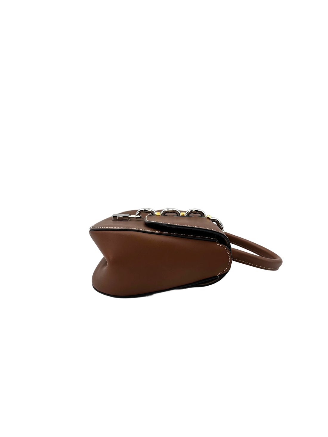 Louis Vuitton Chain It Brown Leather Handle Bag With Silver Hardware