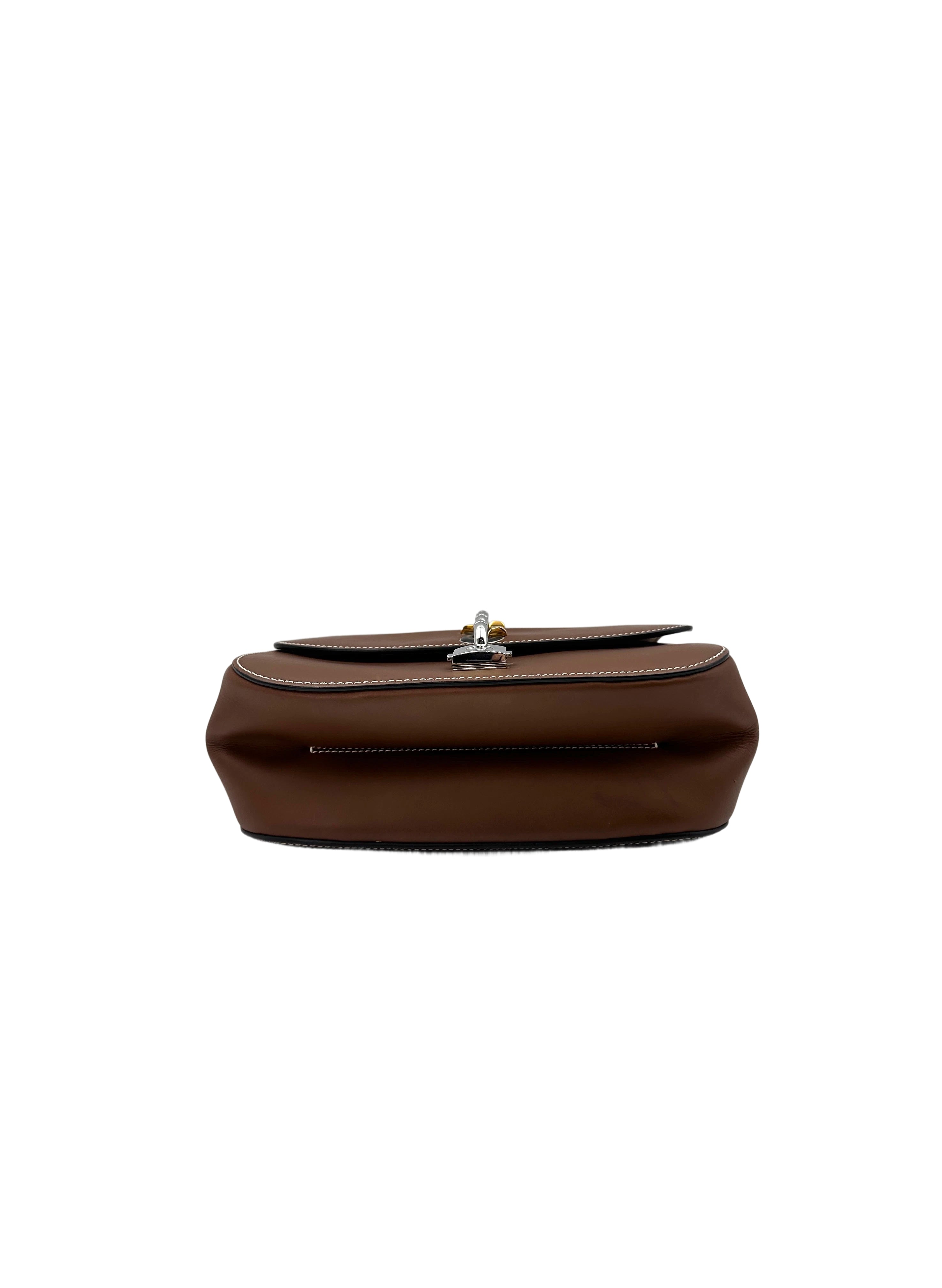 Louis Vuitton Chain It Brown Leather Handle Bag With Silver Hardware