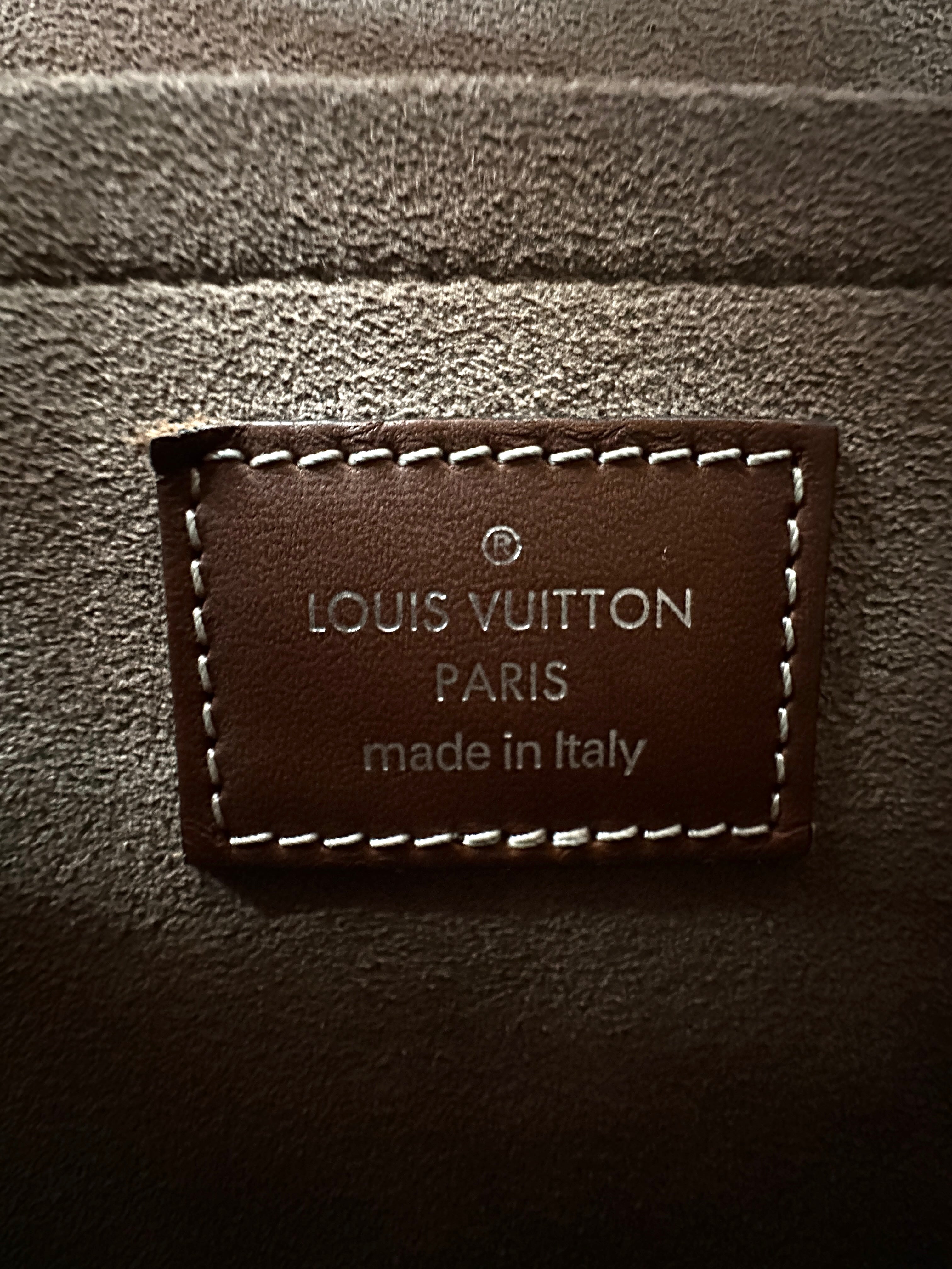 Louis Vuitton Chain It Brown Leather Handle Bag With Silver Hardware