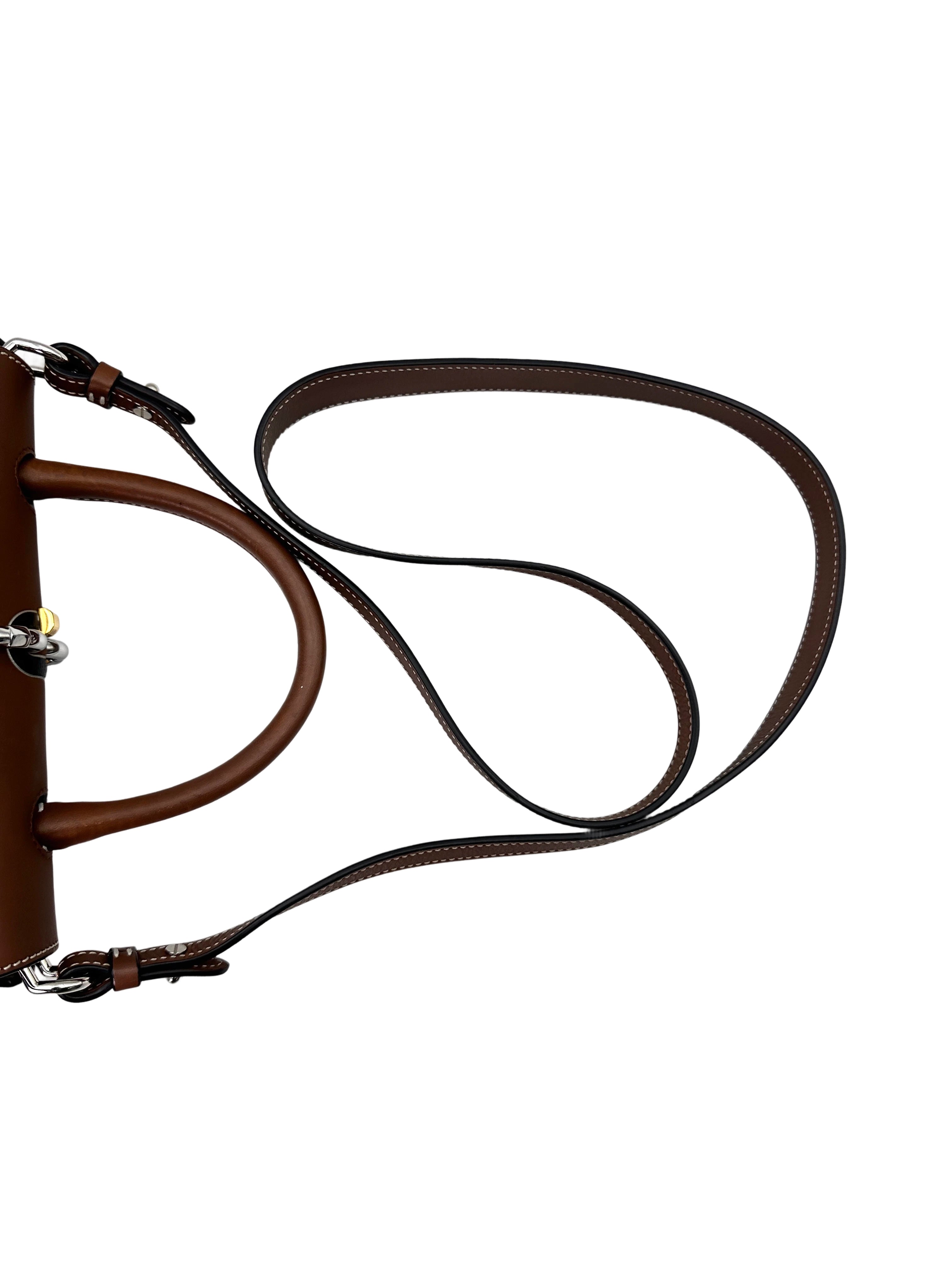 Louis Vuitton Chain It Brown Leather Handle Bag With Silver Hardware