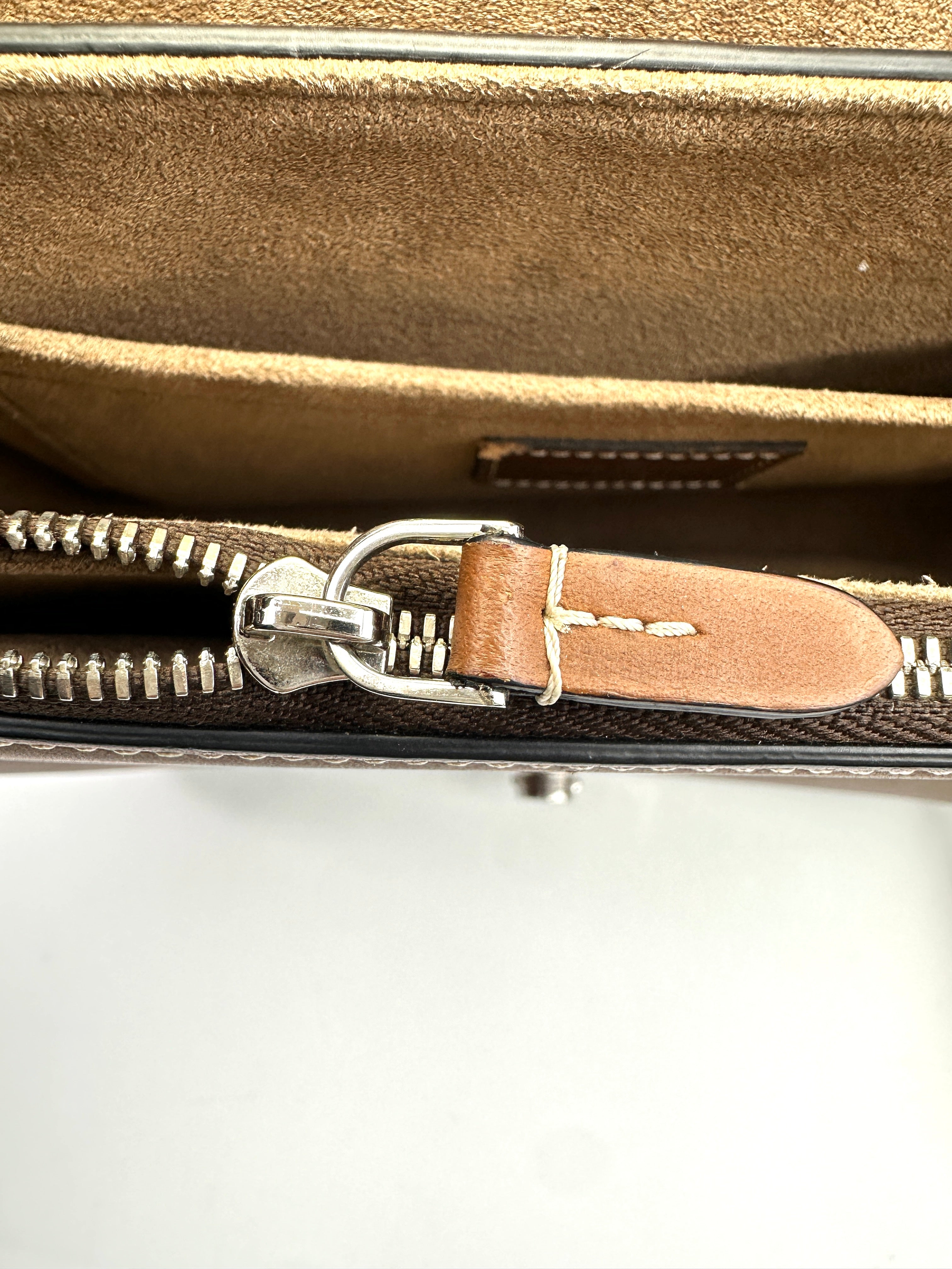 Louis Vuitton Chain It Brown Leather Handle Bag With Silver Hardware
