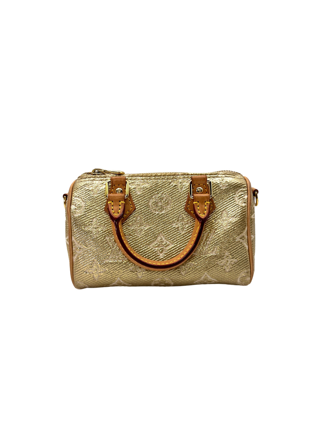 Louis Vuitton Nano Speedy MonoGlam Gold Metallic Monogram Jacquard Canvas Handle Bag
