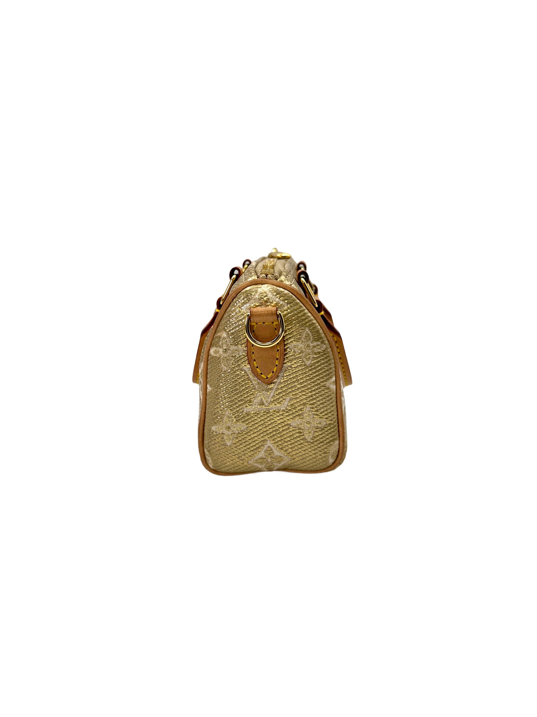 Louis Vuitton Nano Speedy MonoGlam Gold Metallic Monogram Jacquard Canvas Handle Bag