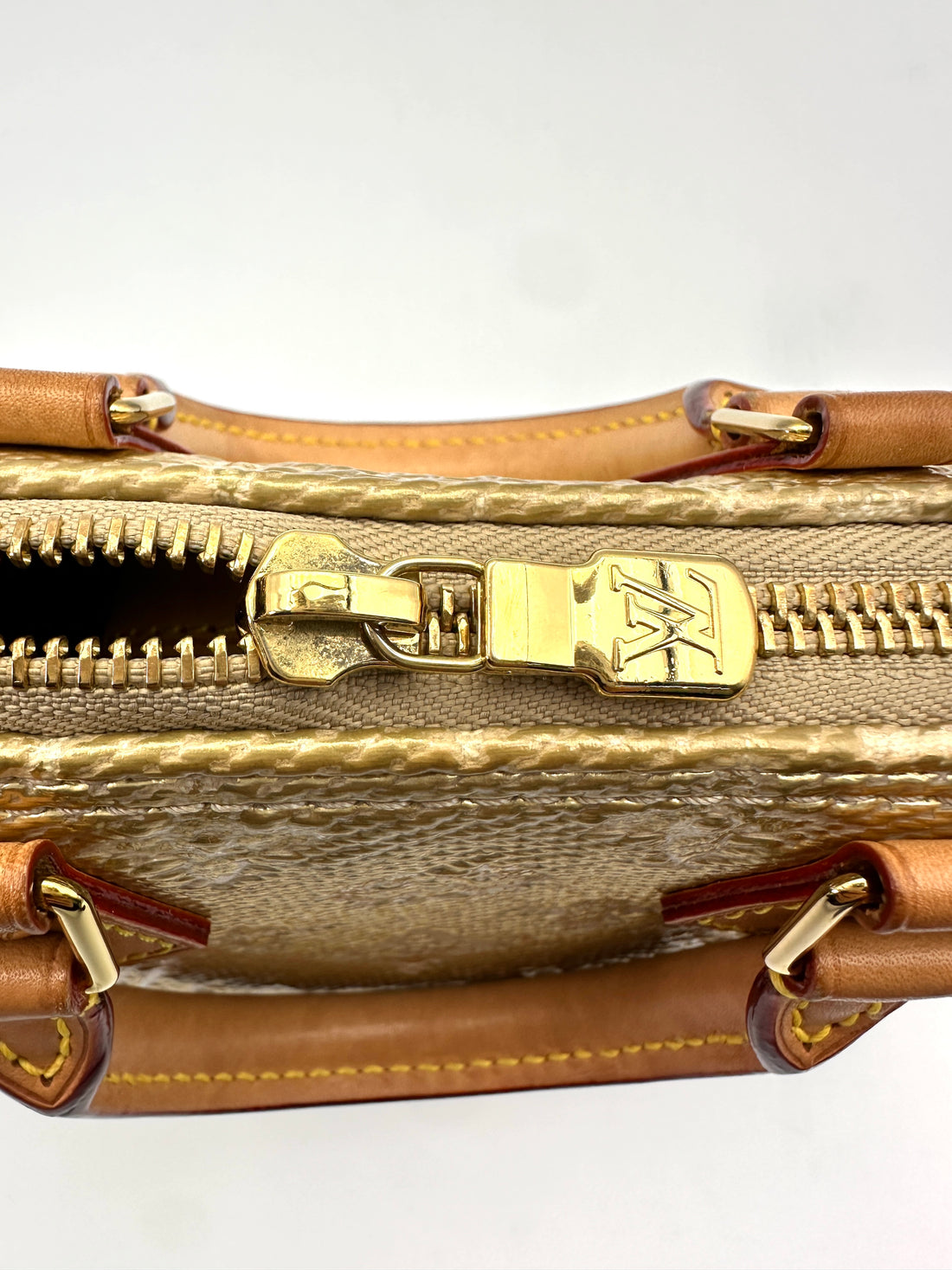 Louis Vuitton Nano Speedy MonoGlam Gold Metallic Monogram Jacquard Canvas Handle Bag