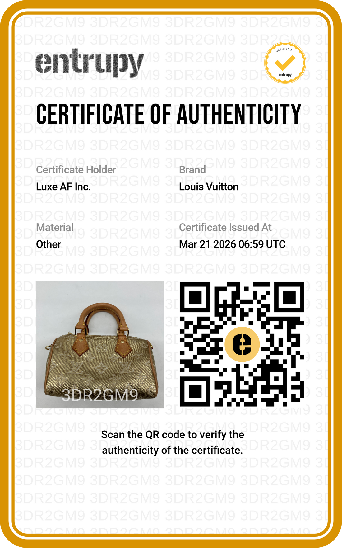 Louis Vuitton Nano Speedy MonoGlam Gold Metallic Monogram Jacquard Canvas Handle Bag