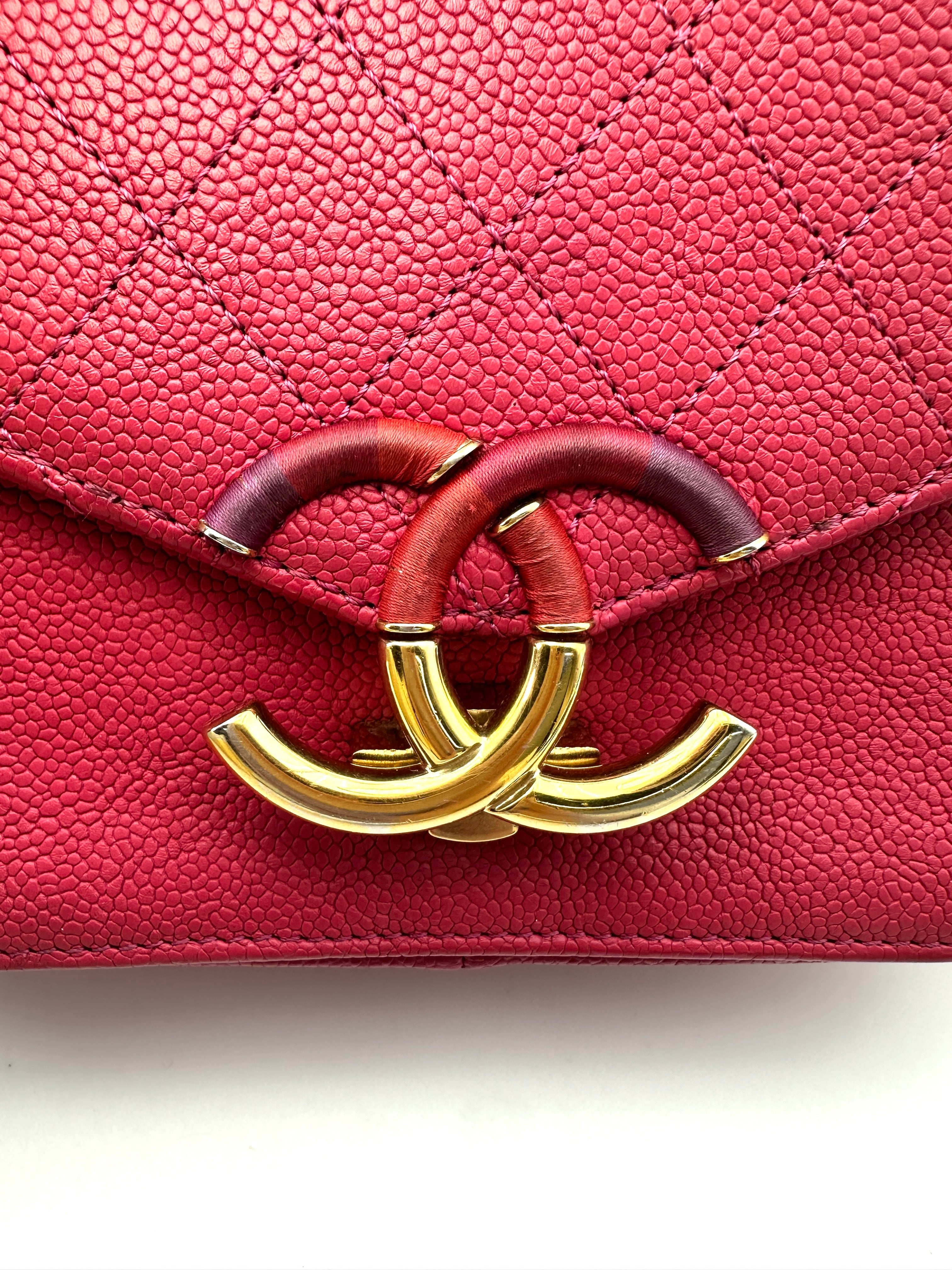 Chanel CoCo Cuba Red Quilted Leather Top Handle Flap Bag