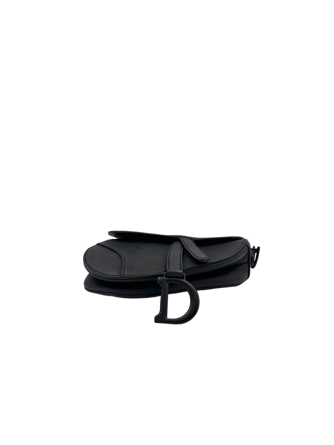 Christian Dior Ultra Matte Black Leather Small Size Saddle Bag