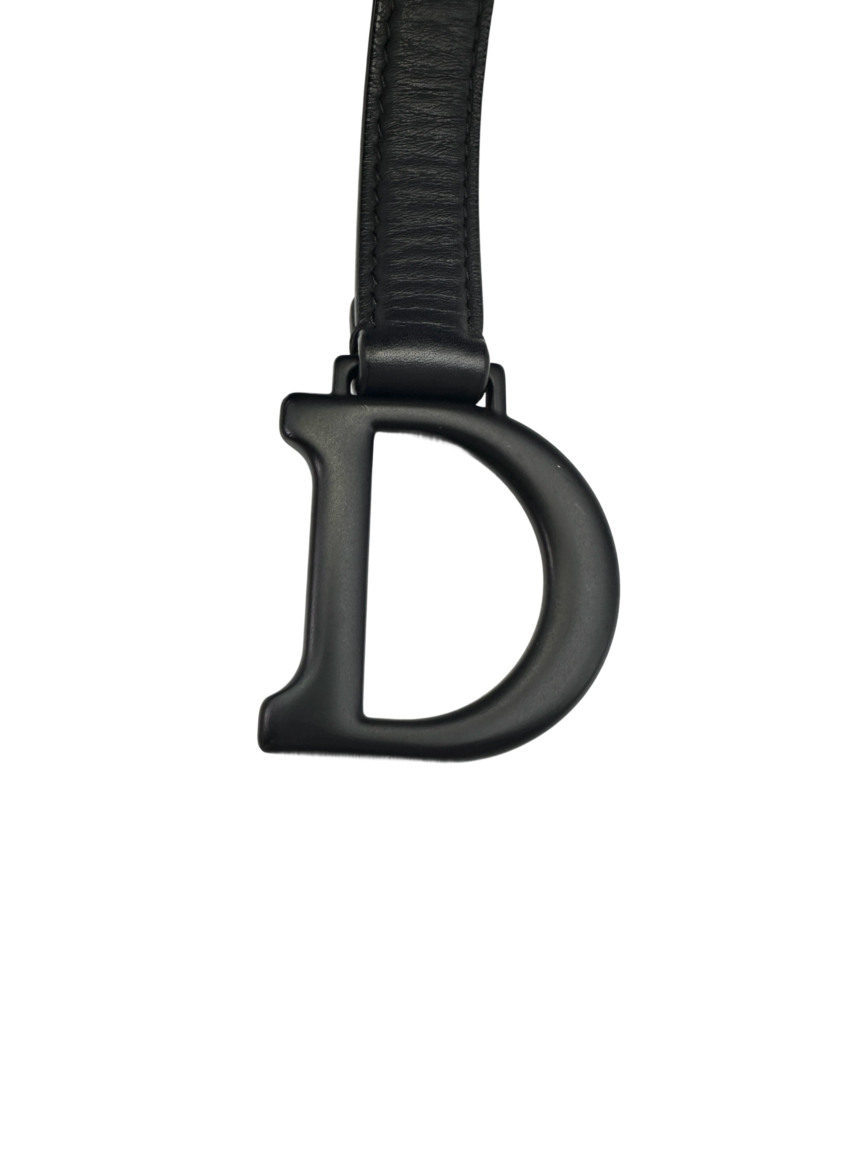 Christian Dior Ultra Matte Black Leather Small Size Saddle Bag
