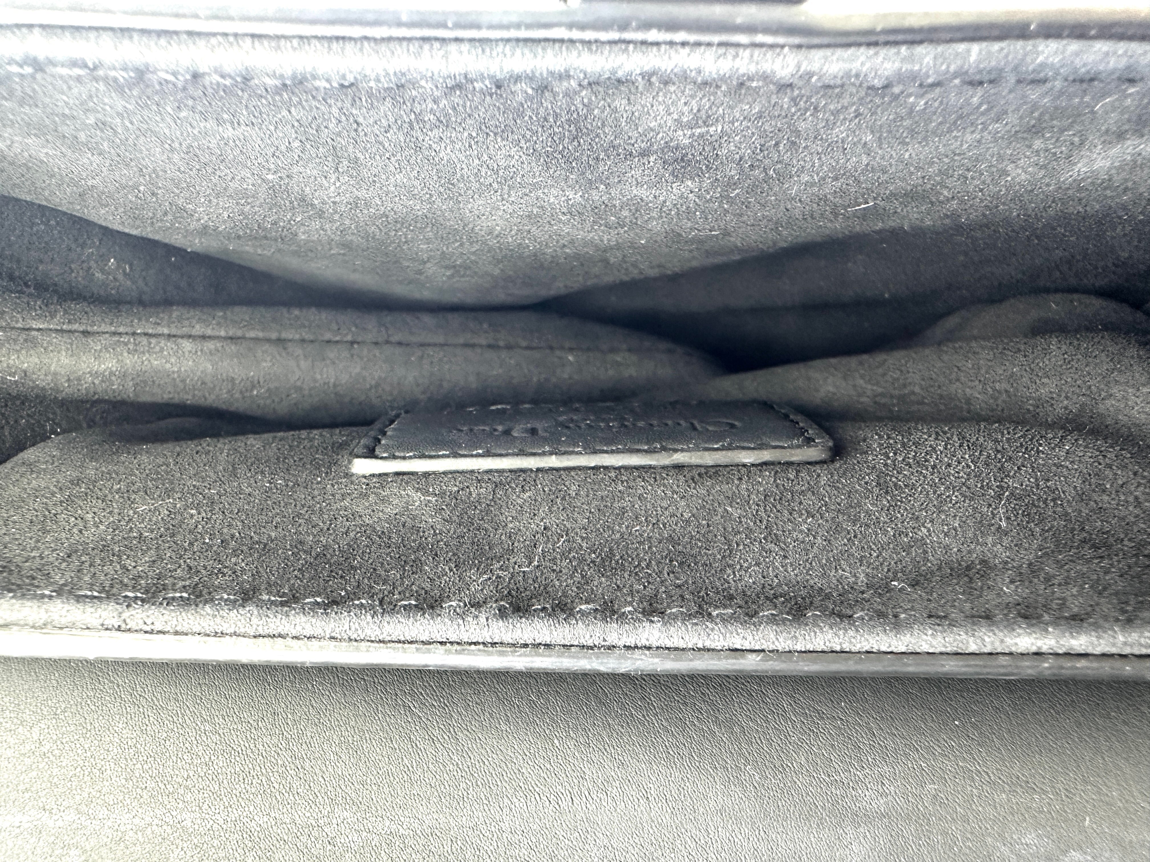 Christian Dior Ultra Matte Black Leather Small Size Saddle Bag
