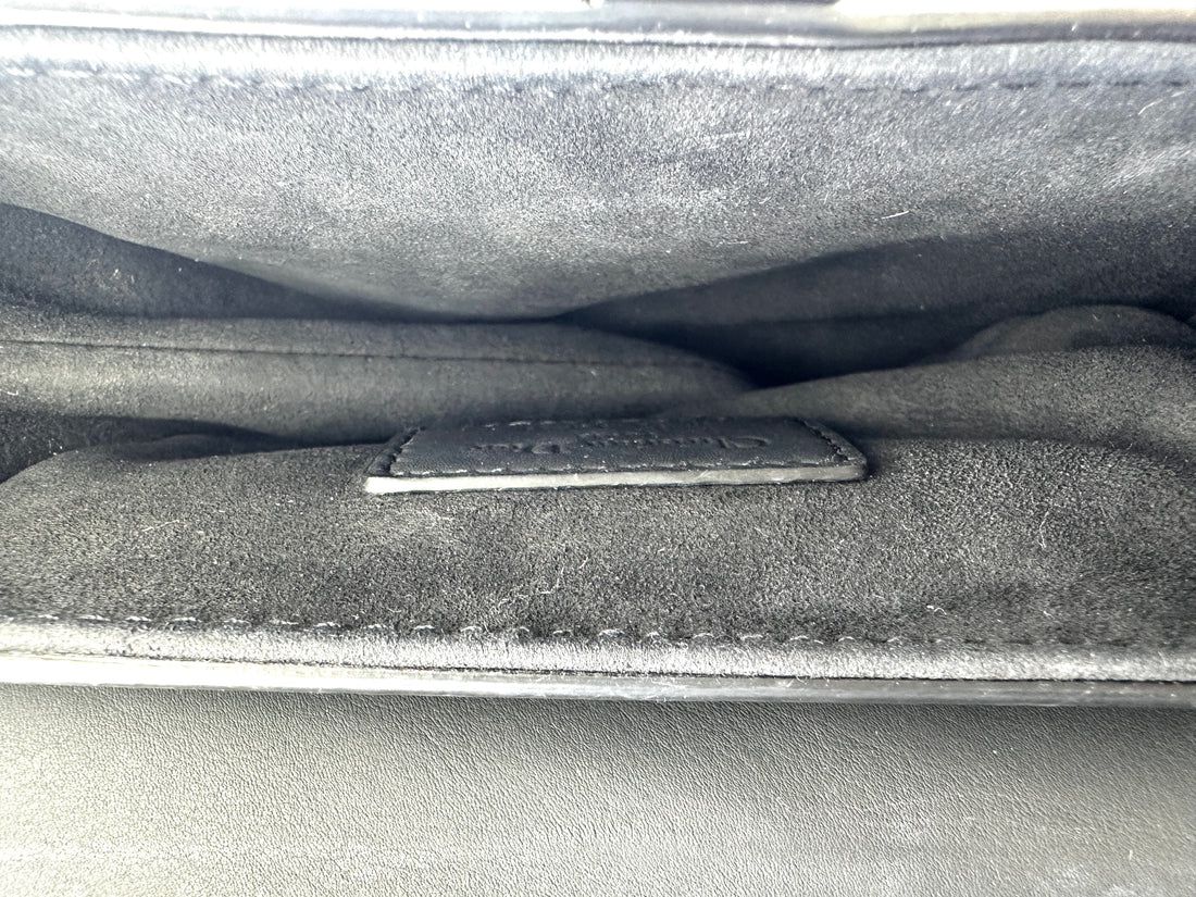 Christian Dior Ultra Matte Black Leather Small Size Saddle Bag