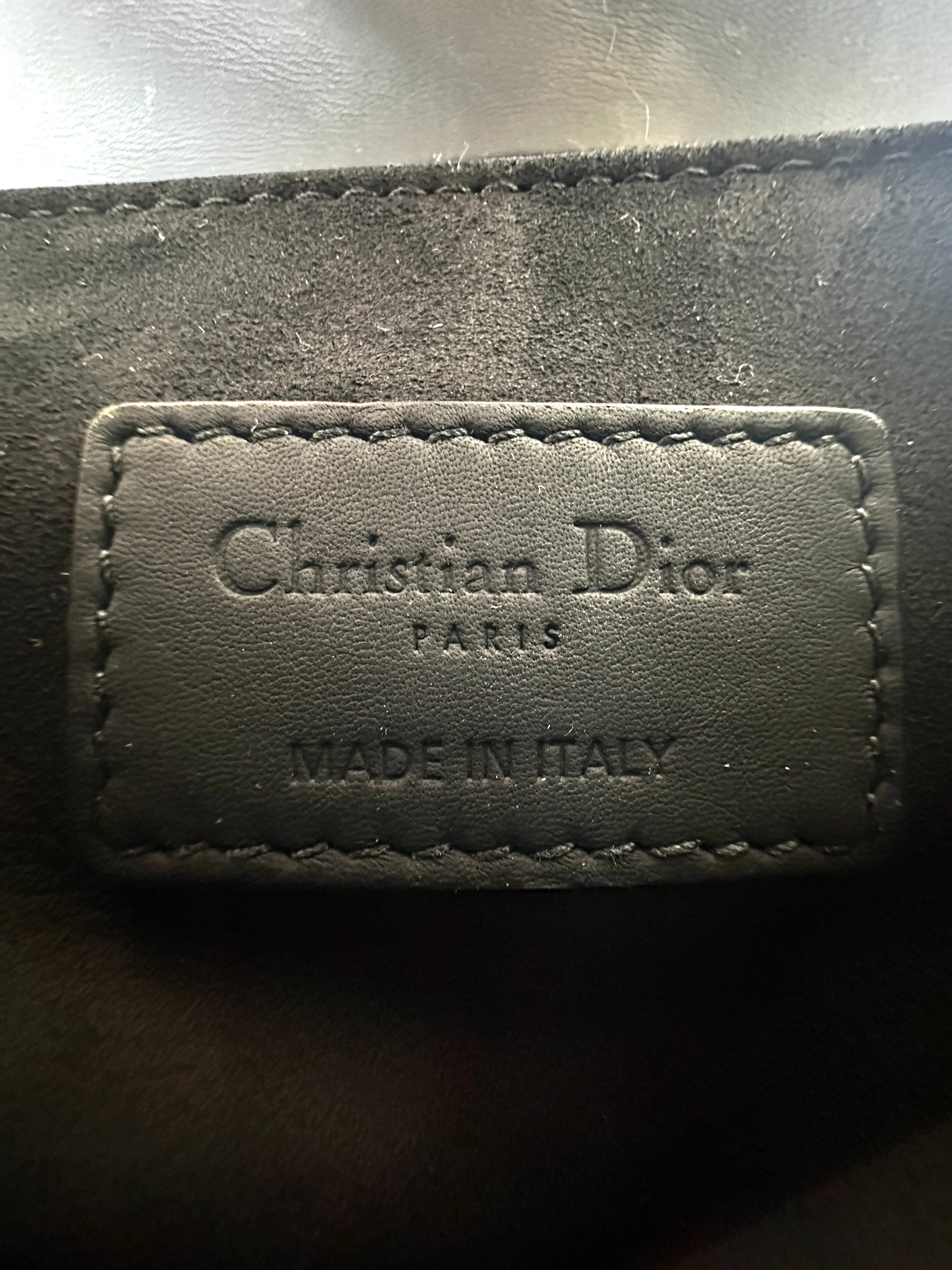 Christian Dior Ultra Matte Black Leather Small Size Saddle Bag