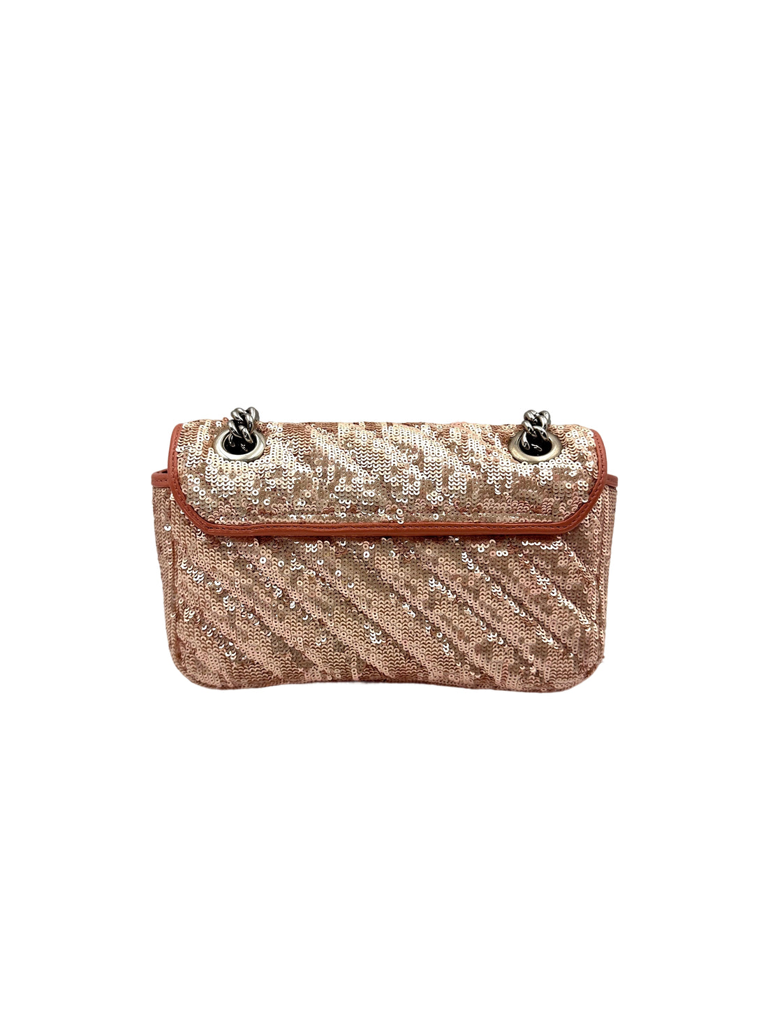 Gucci GG Marmont Pink/Silver Sequin Flap Bag