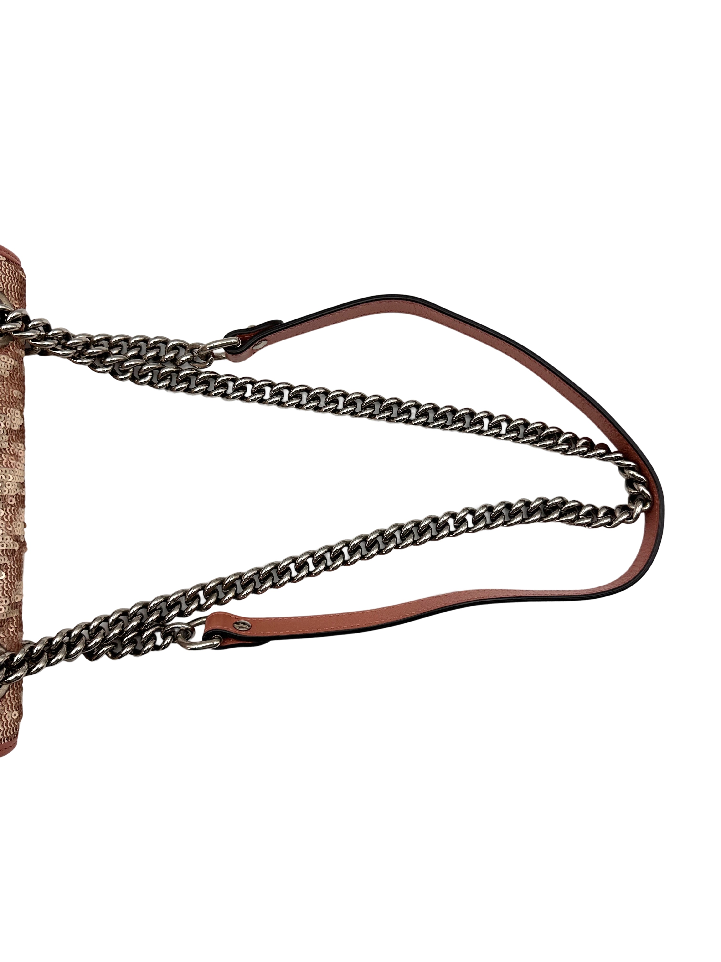 Gucci GG Marmont Pink/Silver Sequin Flap Bag