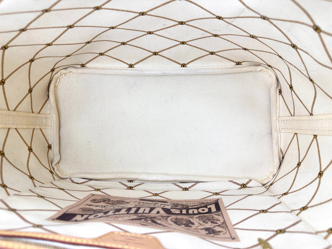 Louis Vuitton Neverfull Damier Azur Trompe L'oeil Tote Handle Bag With Pouch