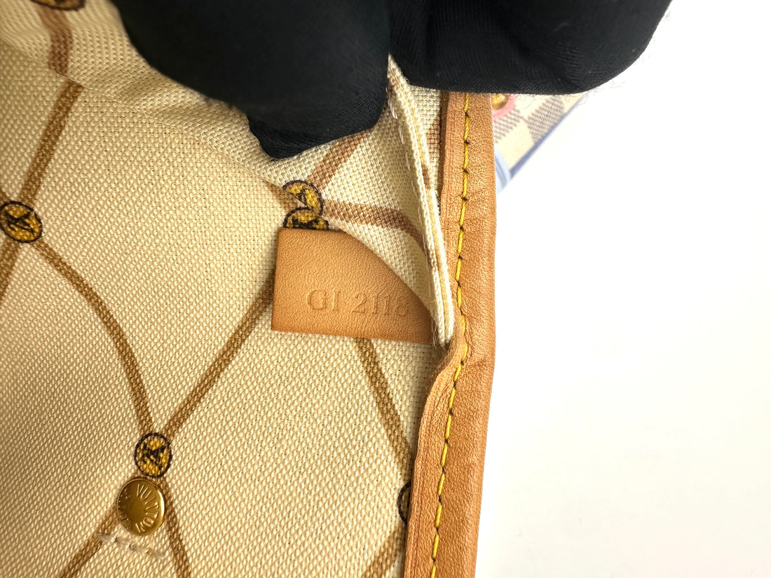 Louis Vuitton Neverfull Damier Azur Trompe L'oeil Tote Handle Bag With Pouch