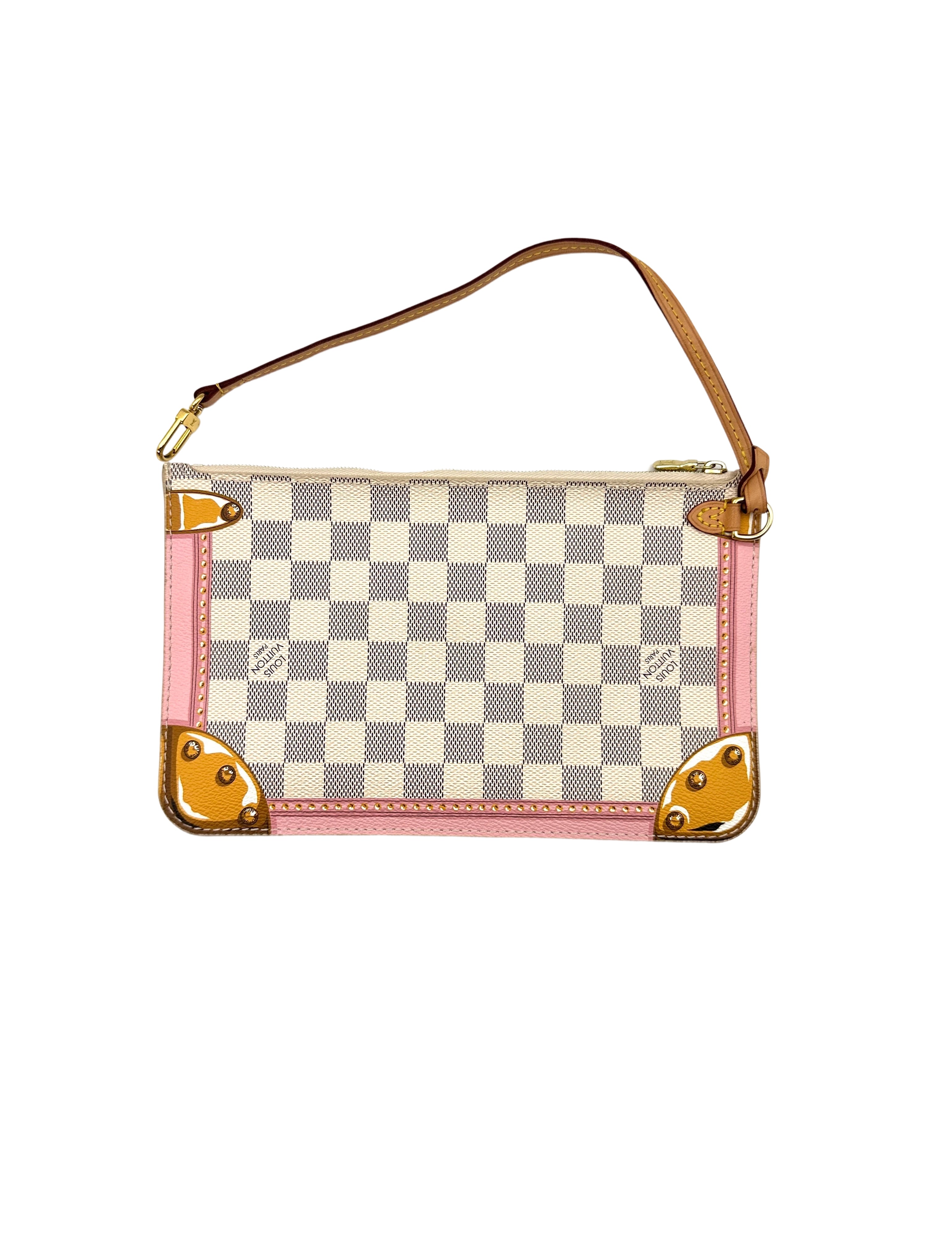 Louis Vuitton Neverfull Damier Azur Trompe L'oeil Tote Handle Bag With Pouch