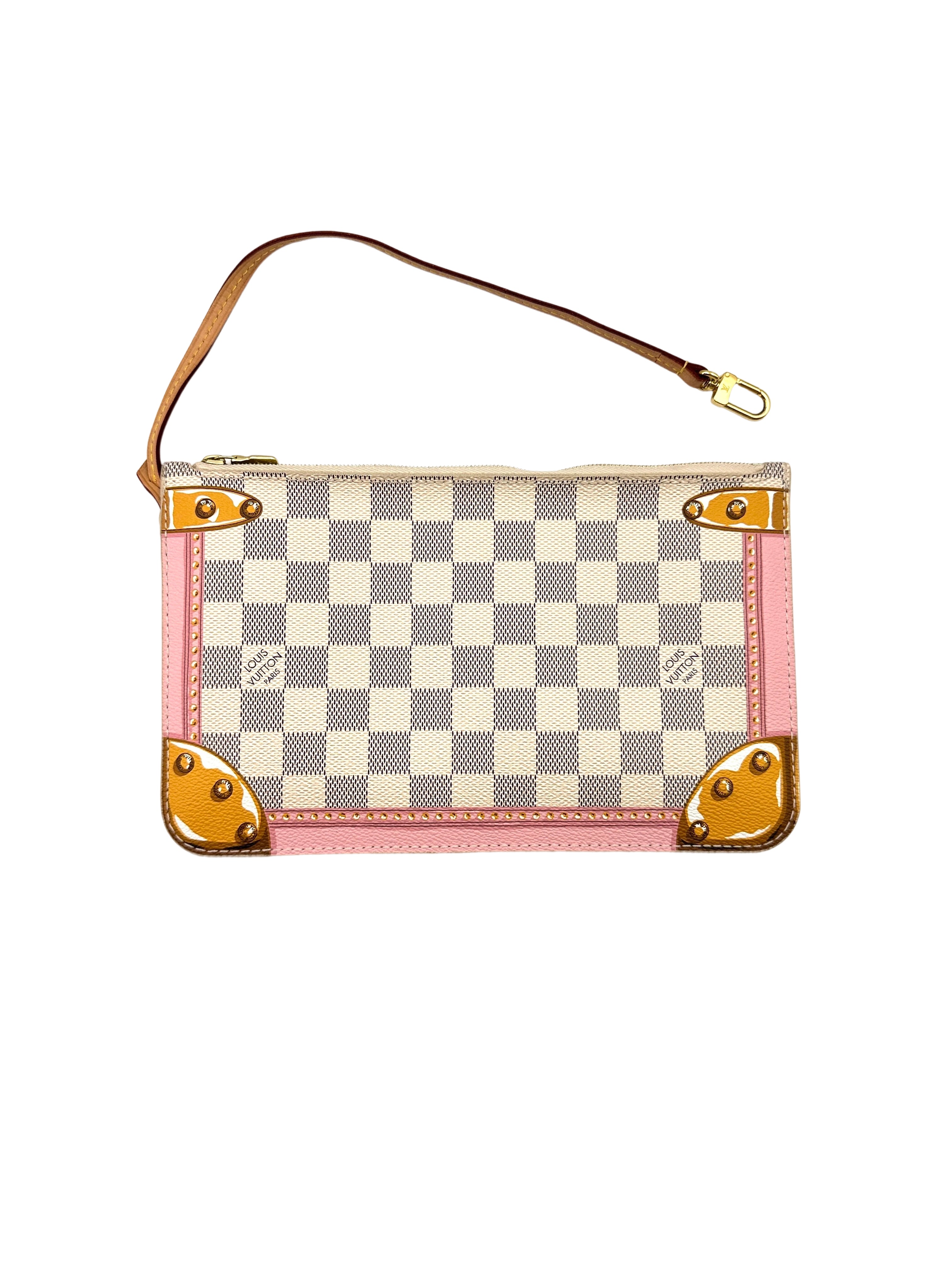 Louis Vuitton Neverfull Damier Azur Trompe L'oeil Tote Handle Bag With Pouch