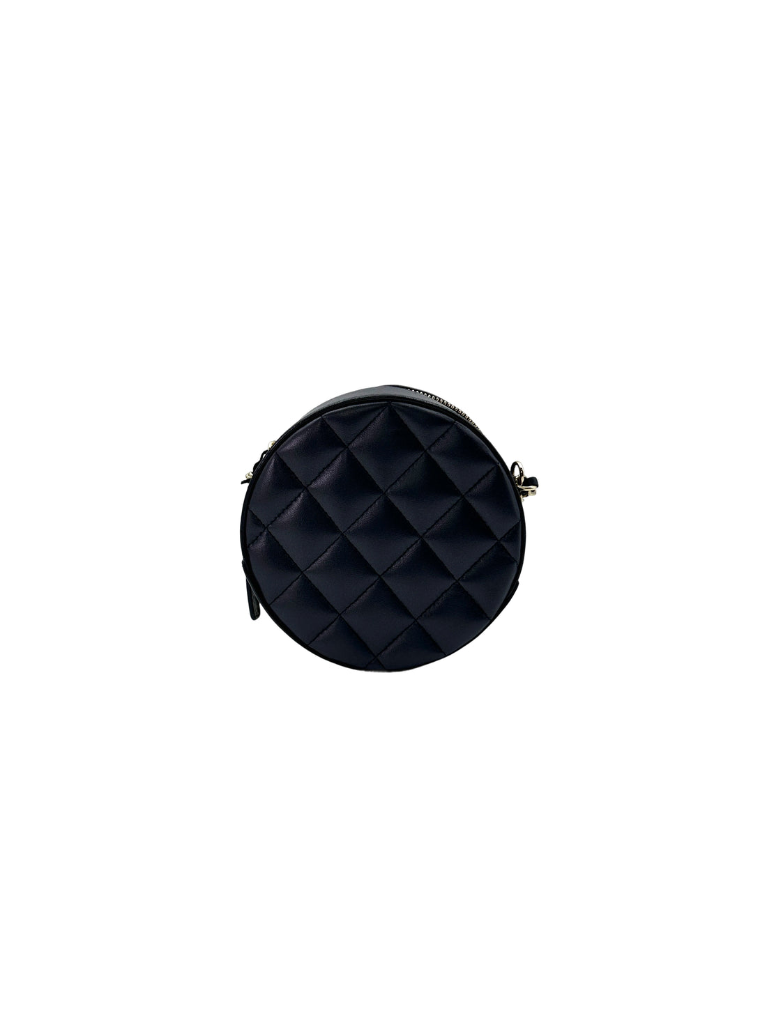 Chanel Quilted Bow Chain Round Clutch