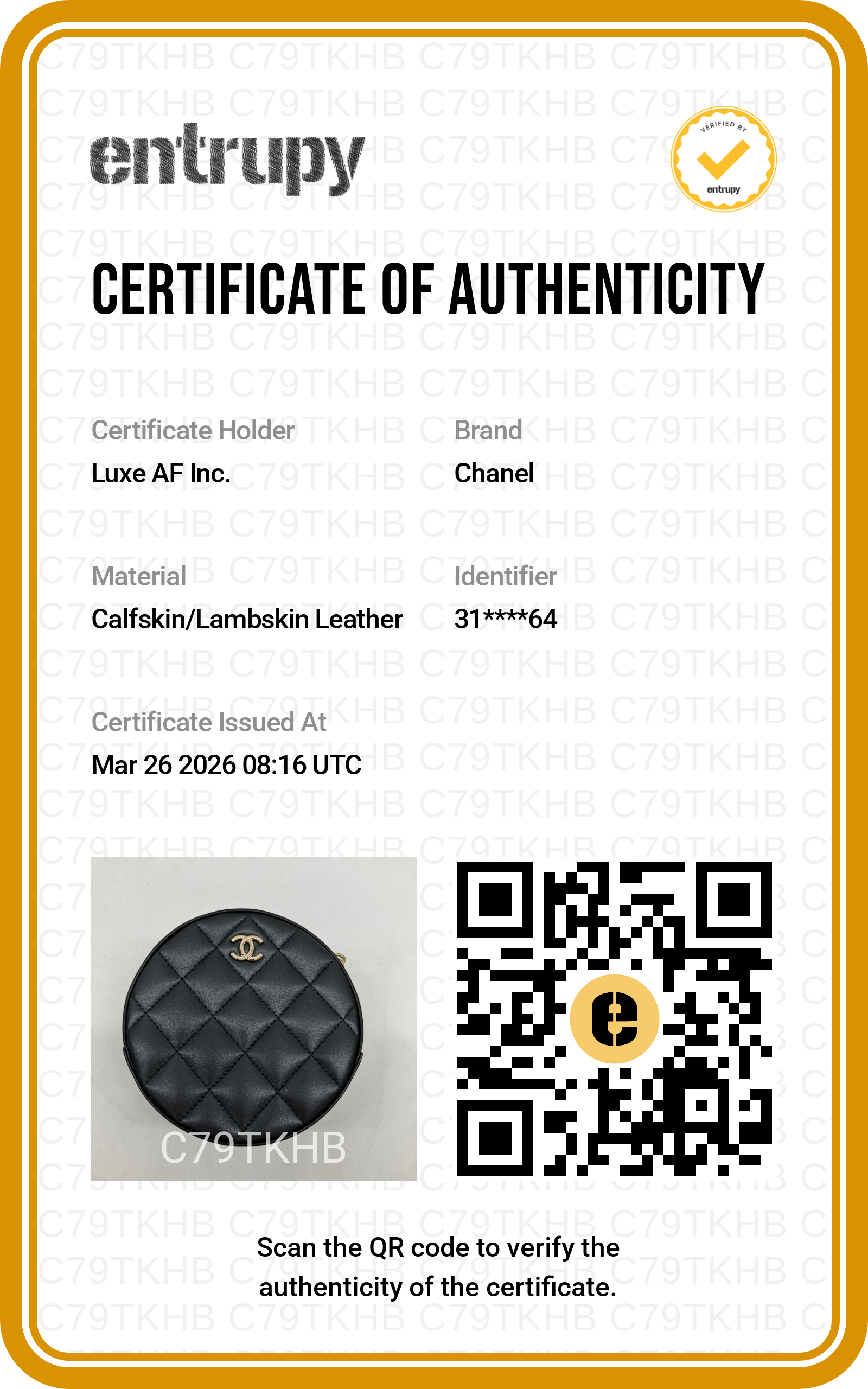 Chanel Quilted Bow Chain Round Clutch