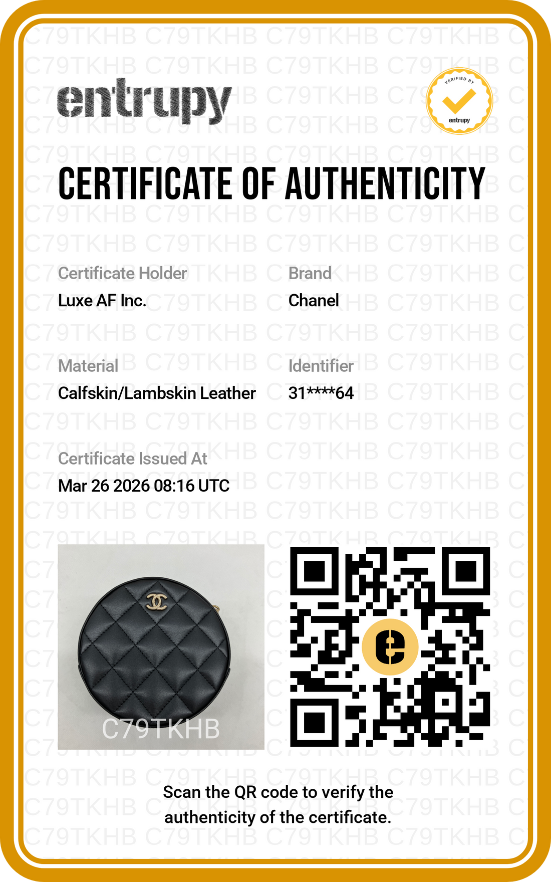 Chanel Quilted Bow Chain Round Clutch