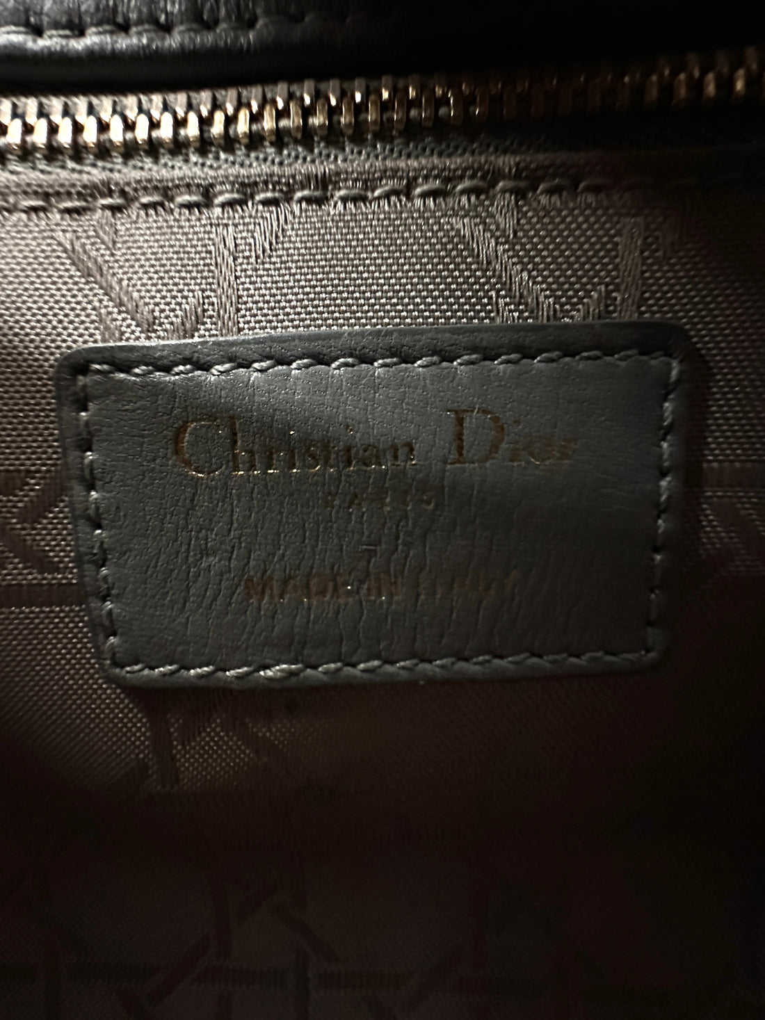Christian Dior Lady Dior Grey Cannage Leather Handle Bag With Gold Charms