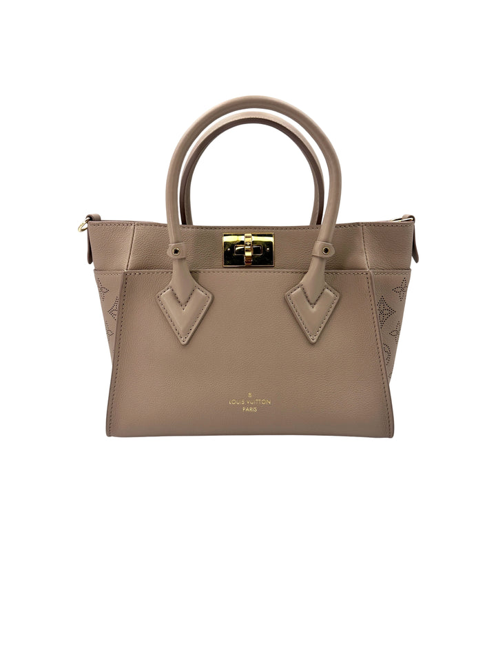 Louis Vuitton On My Side Grey Leather Tote Handle Bag
