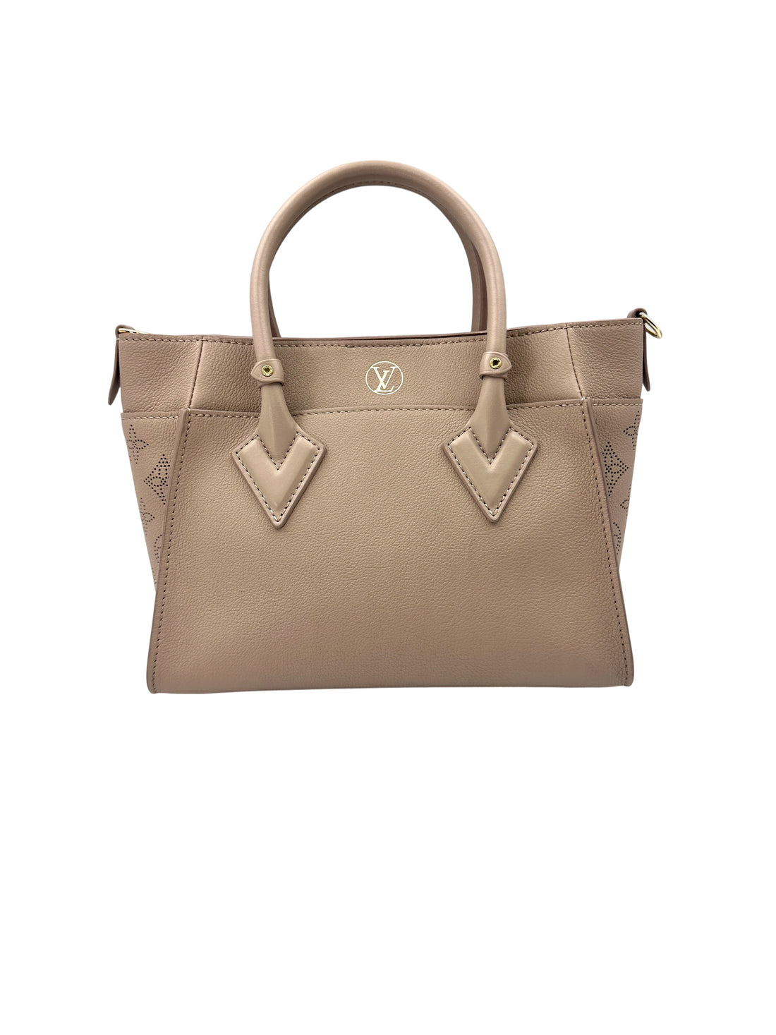 Louis Vuitton On My Side Grey Leather Tote Handle Bag