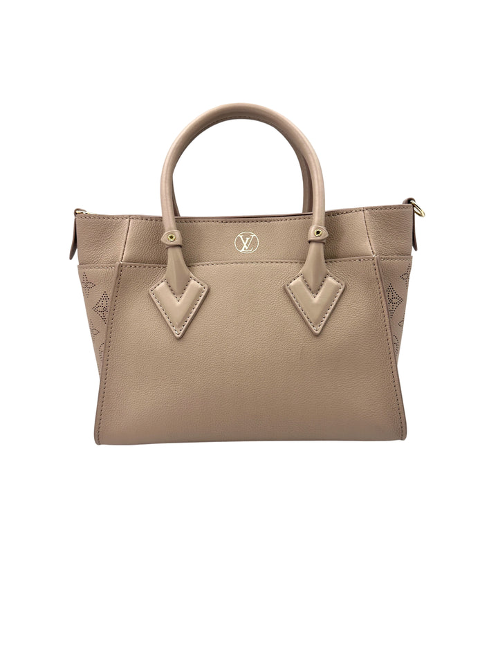 Louis Vuitton On My Side Grey Leather Tote Handle Bag