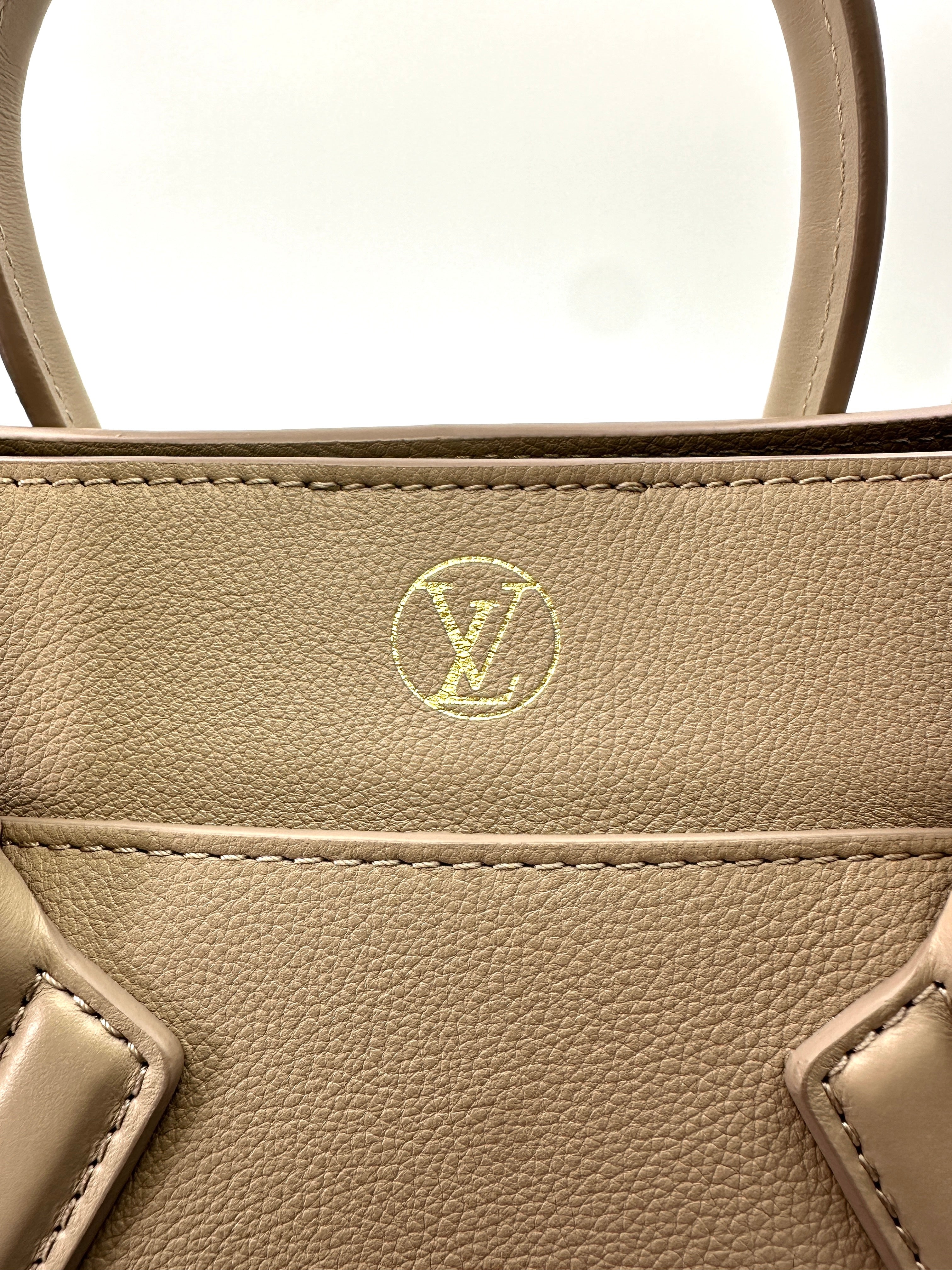 Louis Vuitton On My Side Grey Leather Tote Handle Bag